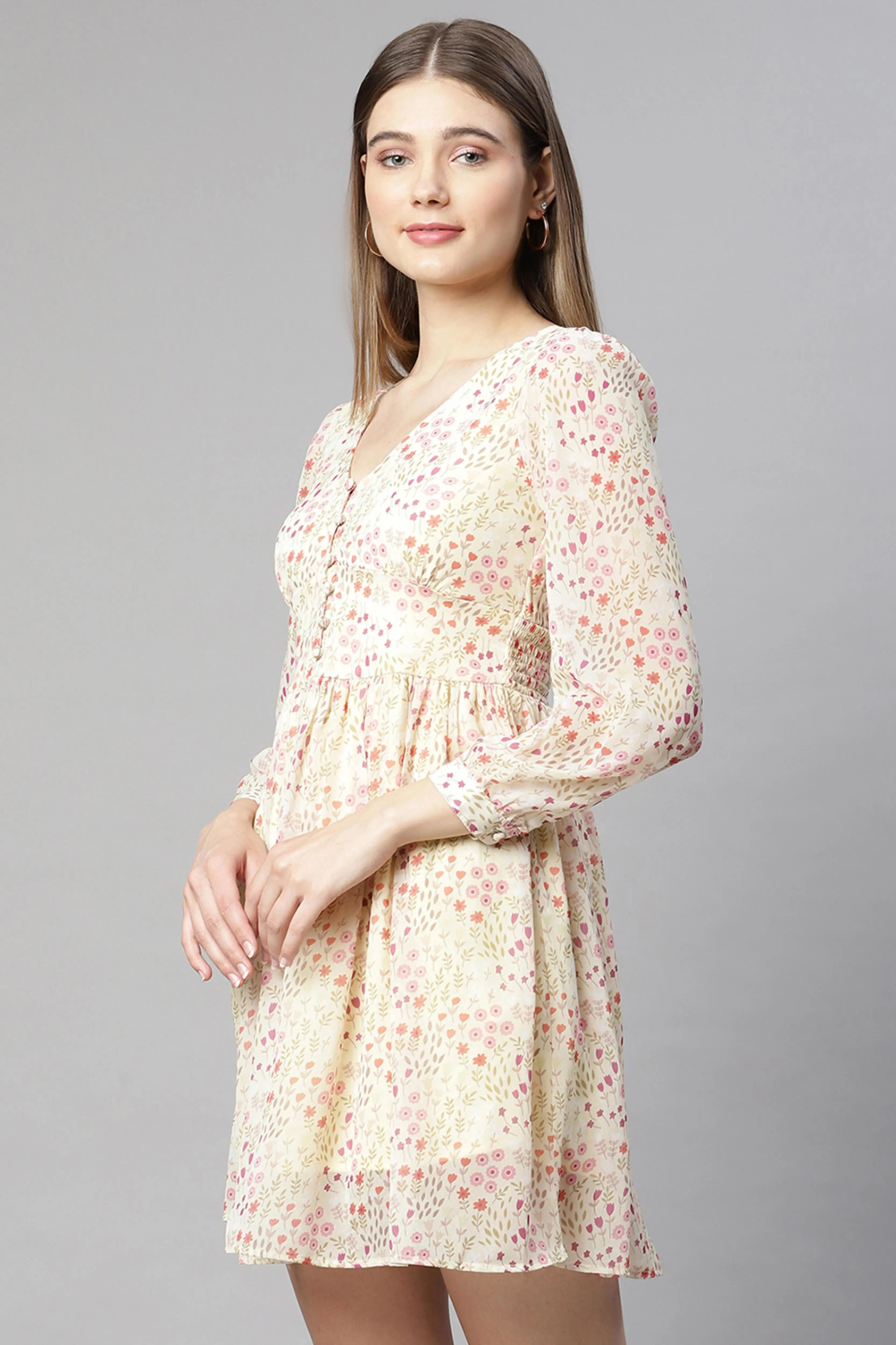 women pink hosiery printed dress
