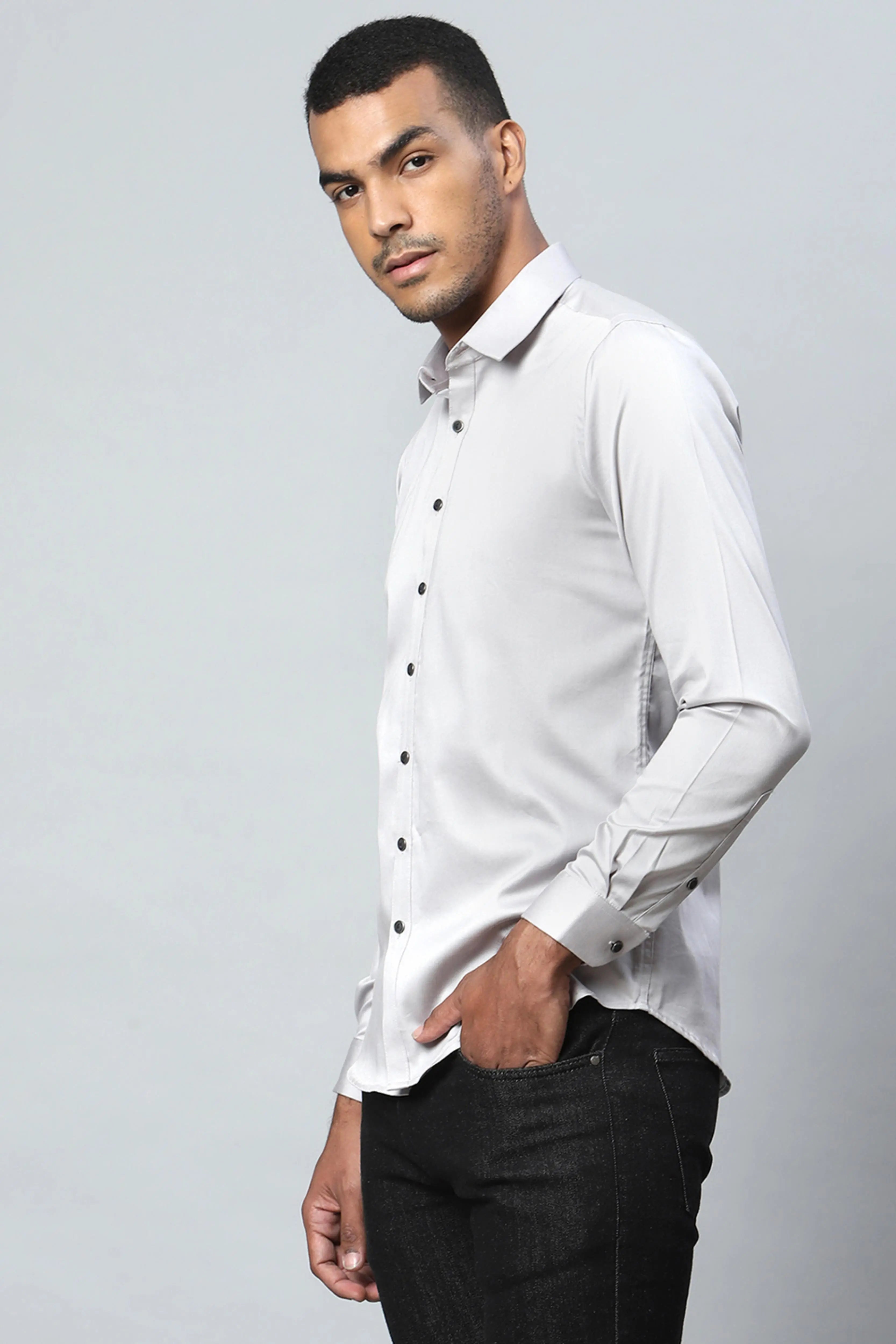Men Grey Casual Shirt - Global Republic