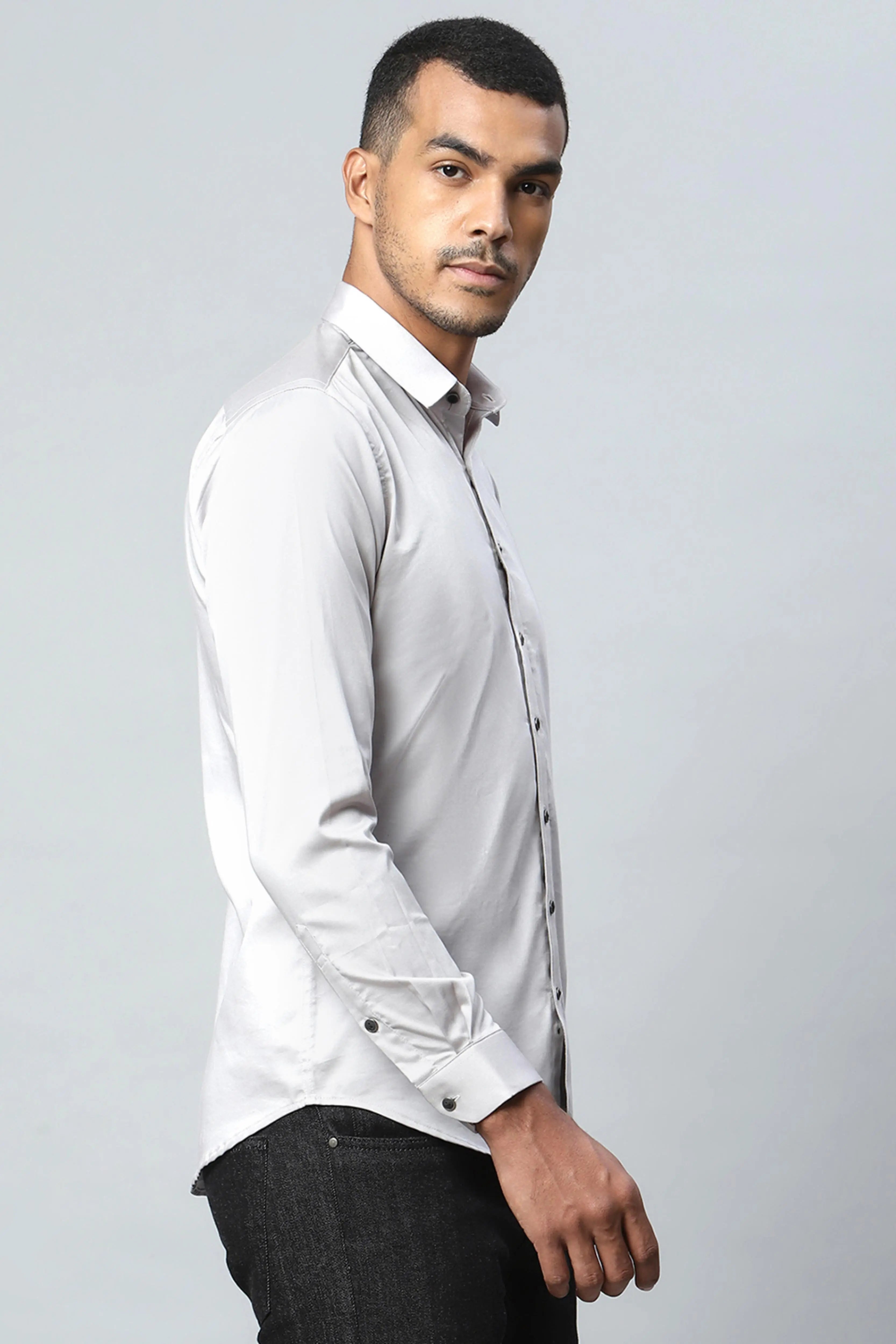 Men Grey Casual Shirt - Global Republic