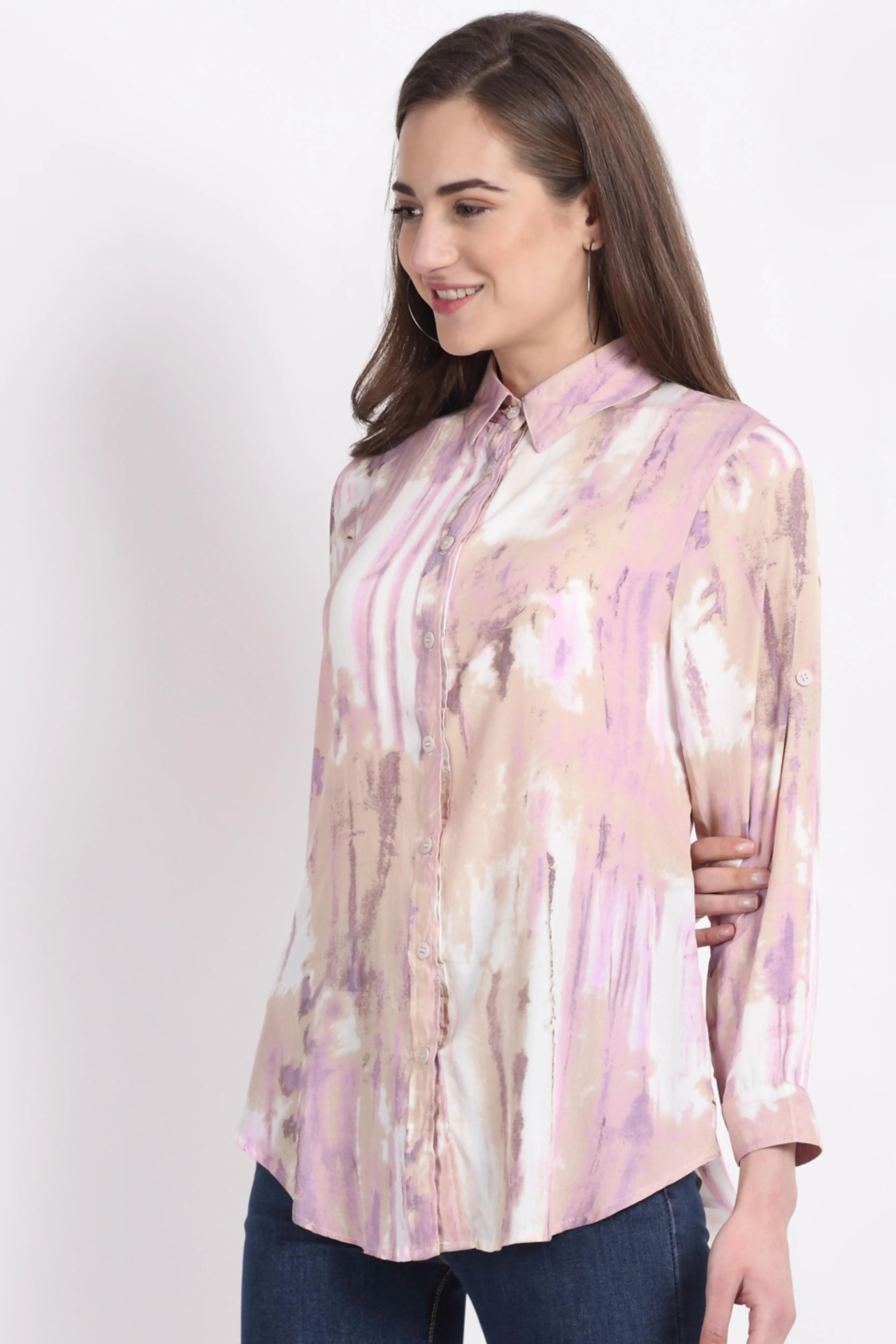 Women Collared Viscose Printed Shirt - Global Republic