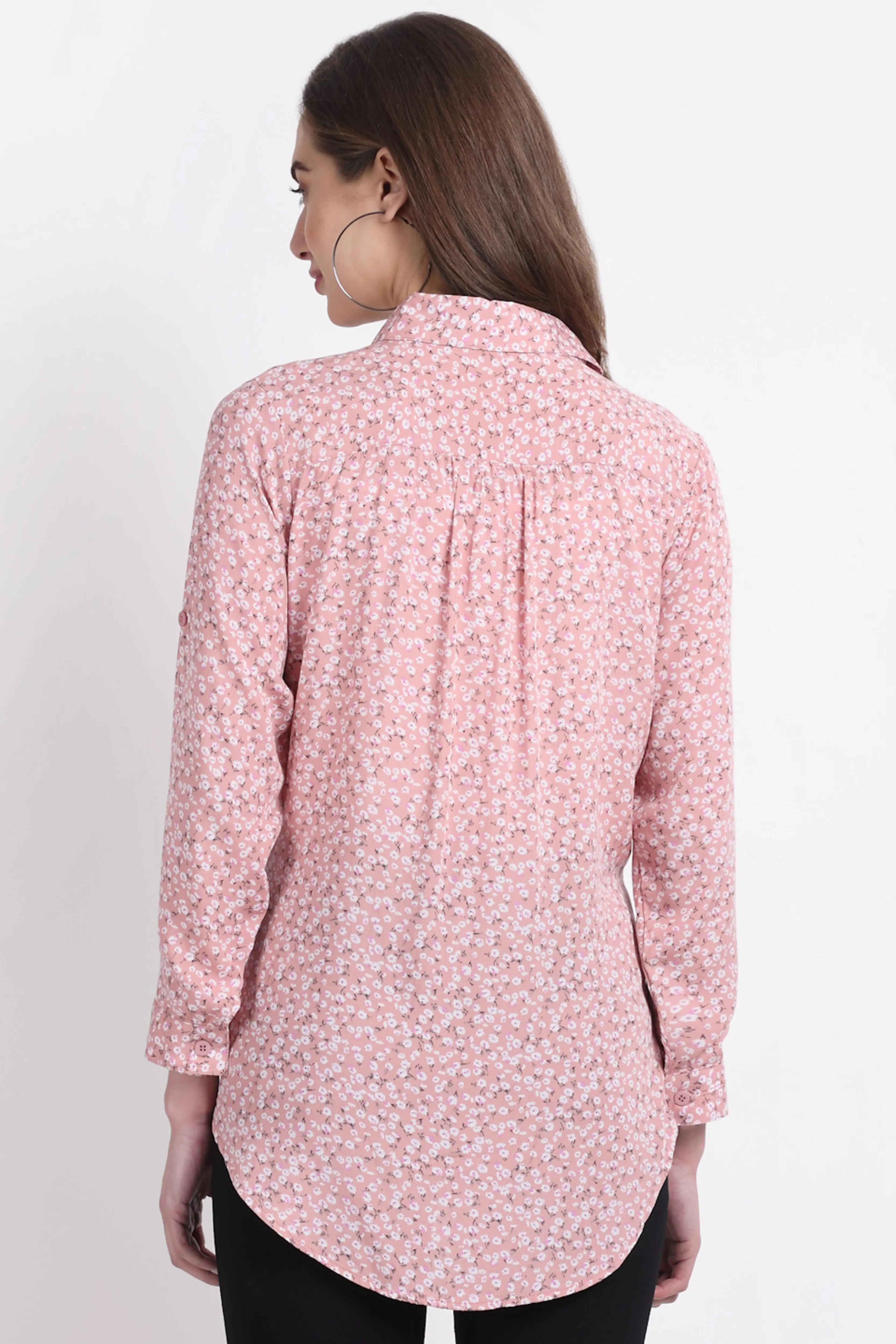 Women Collared Viscose Mini Floral Printed Shirt - Global Republic