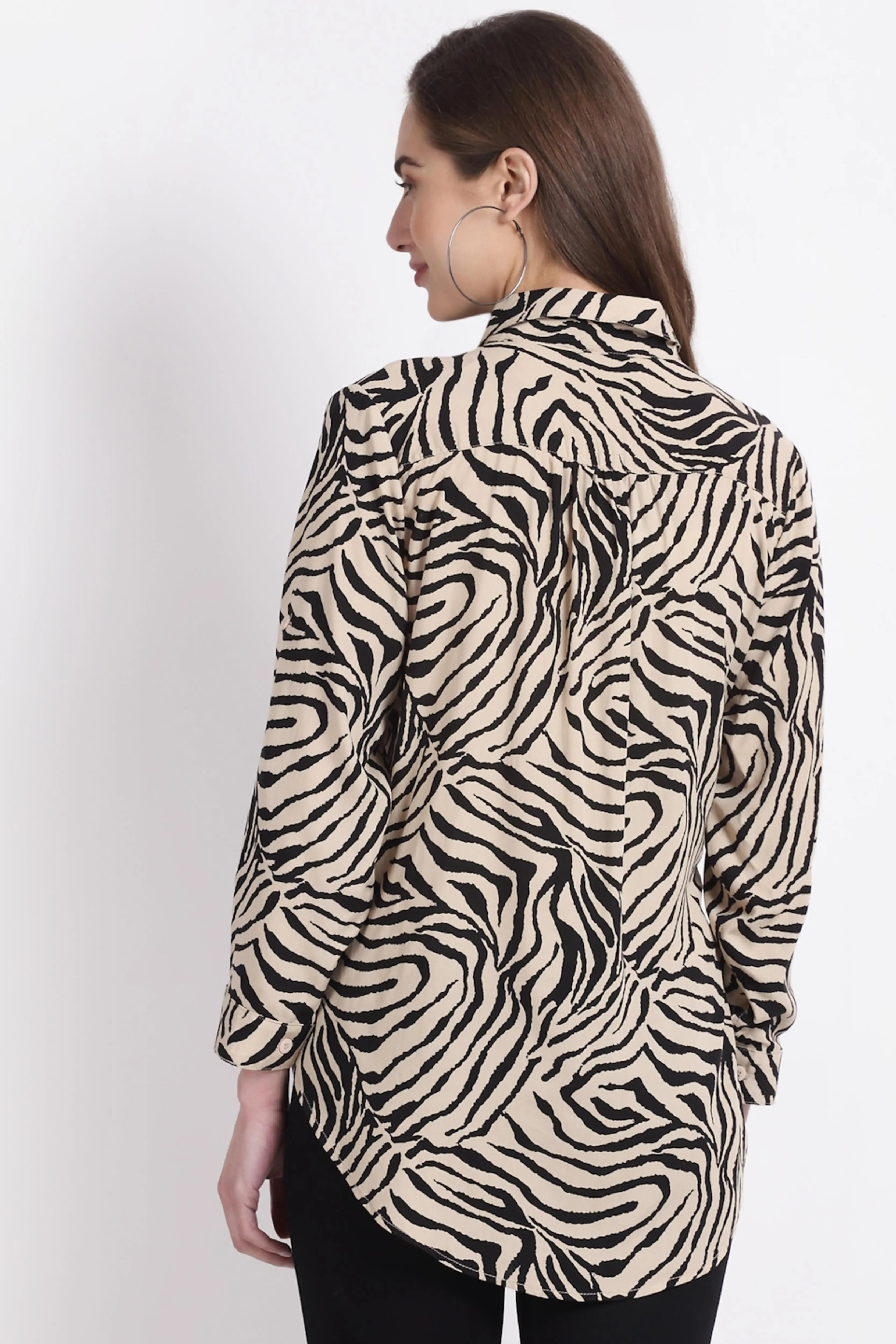 Women Zebra Printed Shirt - Global Republic