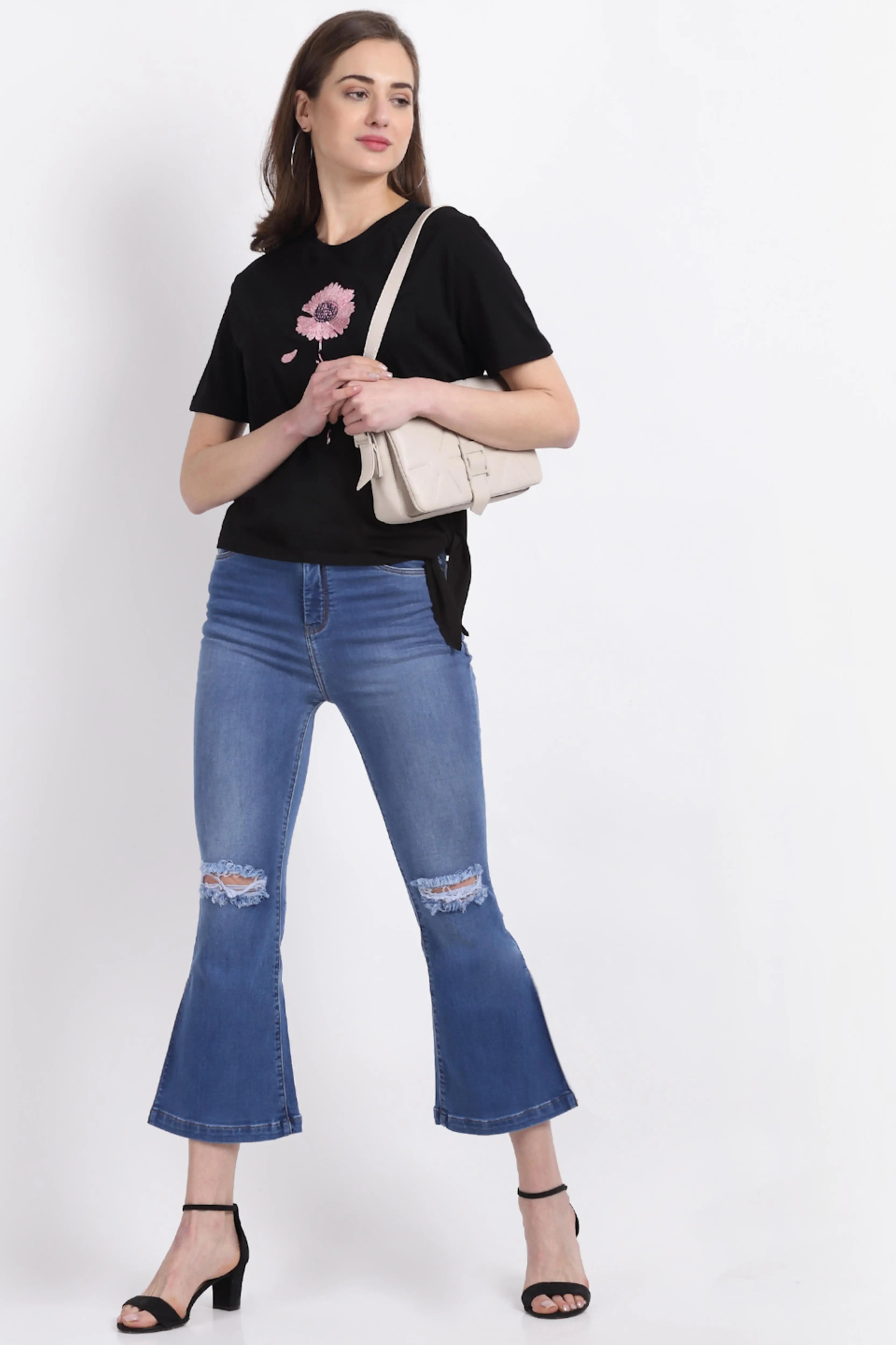 Hoisery Black Scraf Top - Global Republic