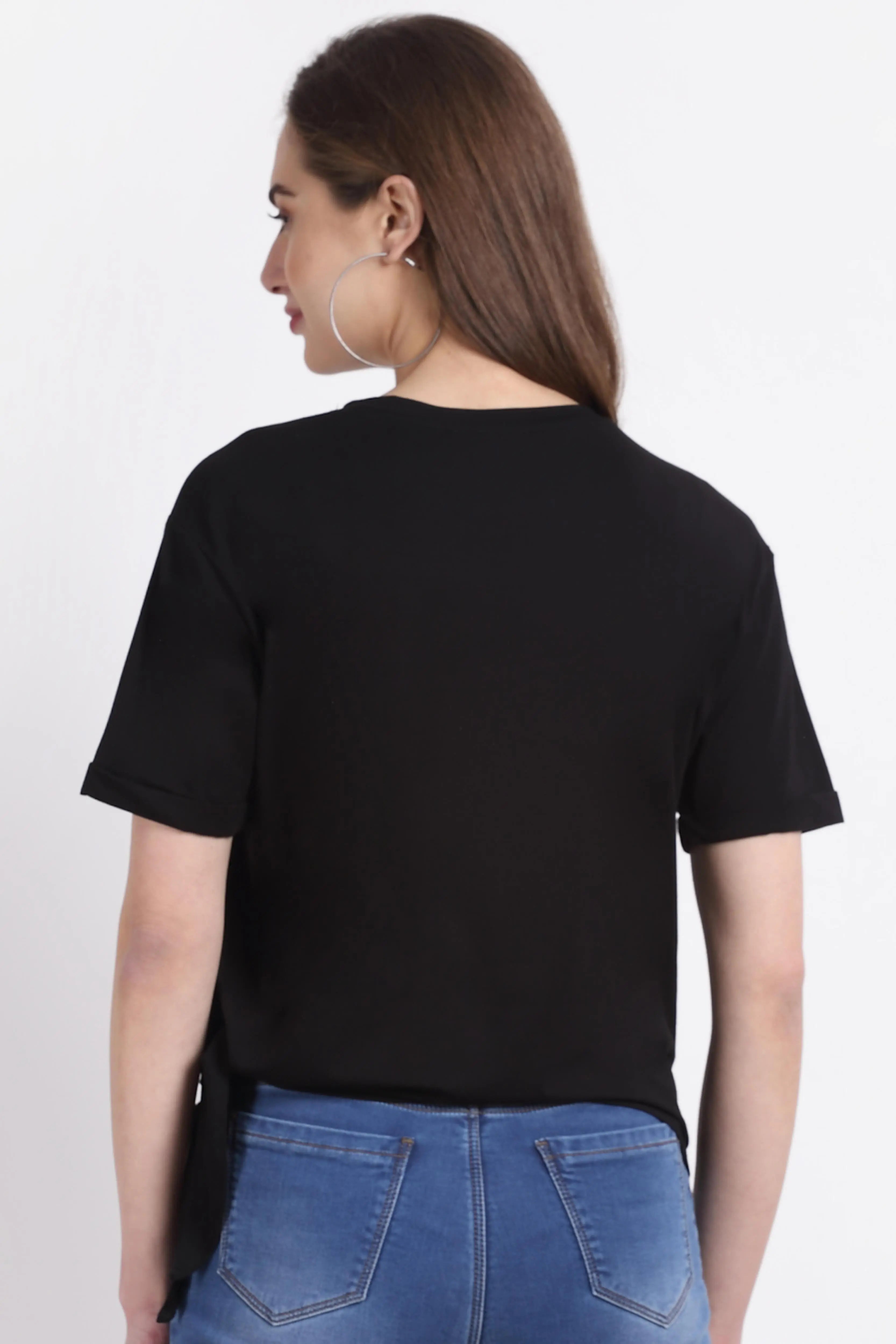 Hoisery Black Scraf Top - Global Republic