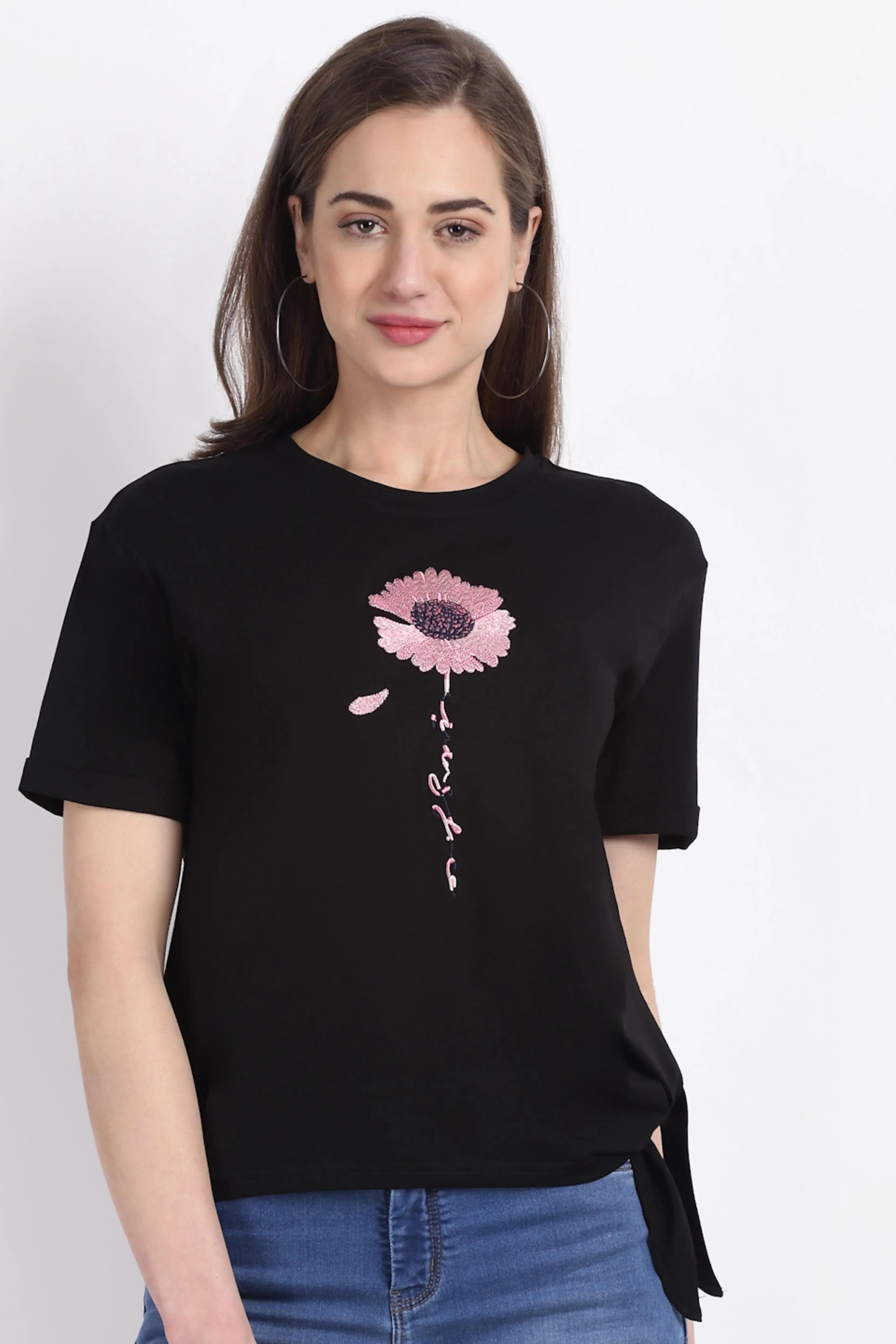 Hoisery Black Scraf Top - Global Republic