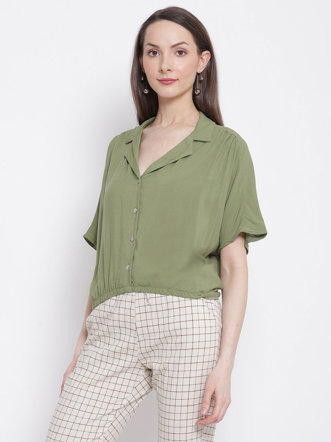 Women Short Sleeve Blouson Tops - Global Republic