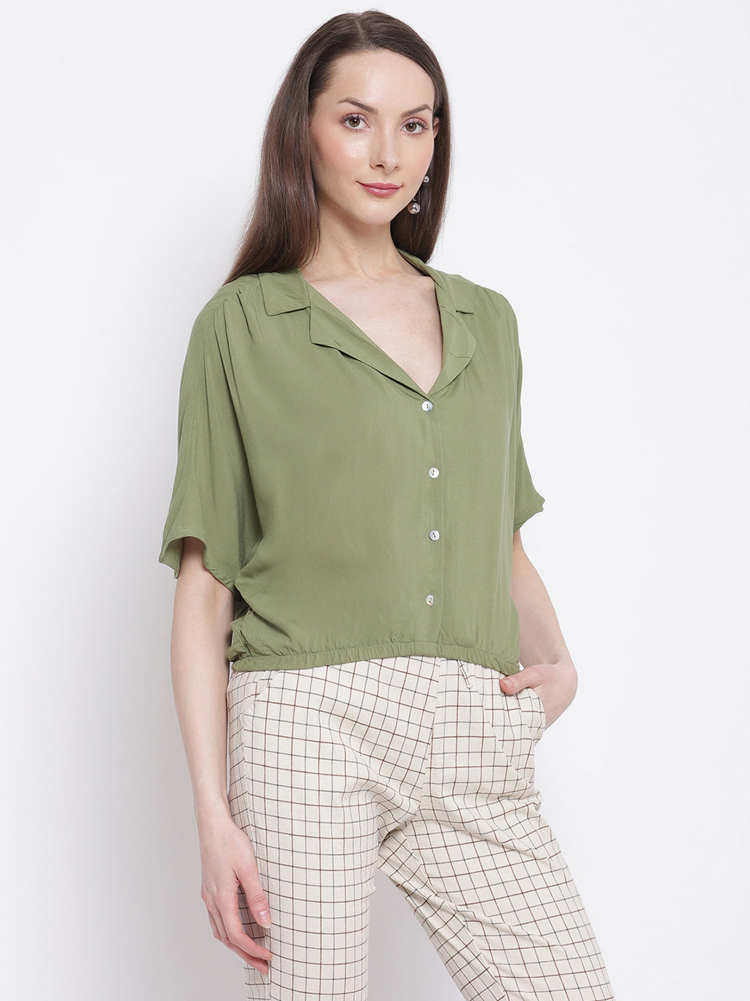 Women Short Sleeve Blouson Tops - Global Republic