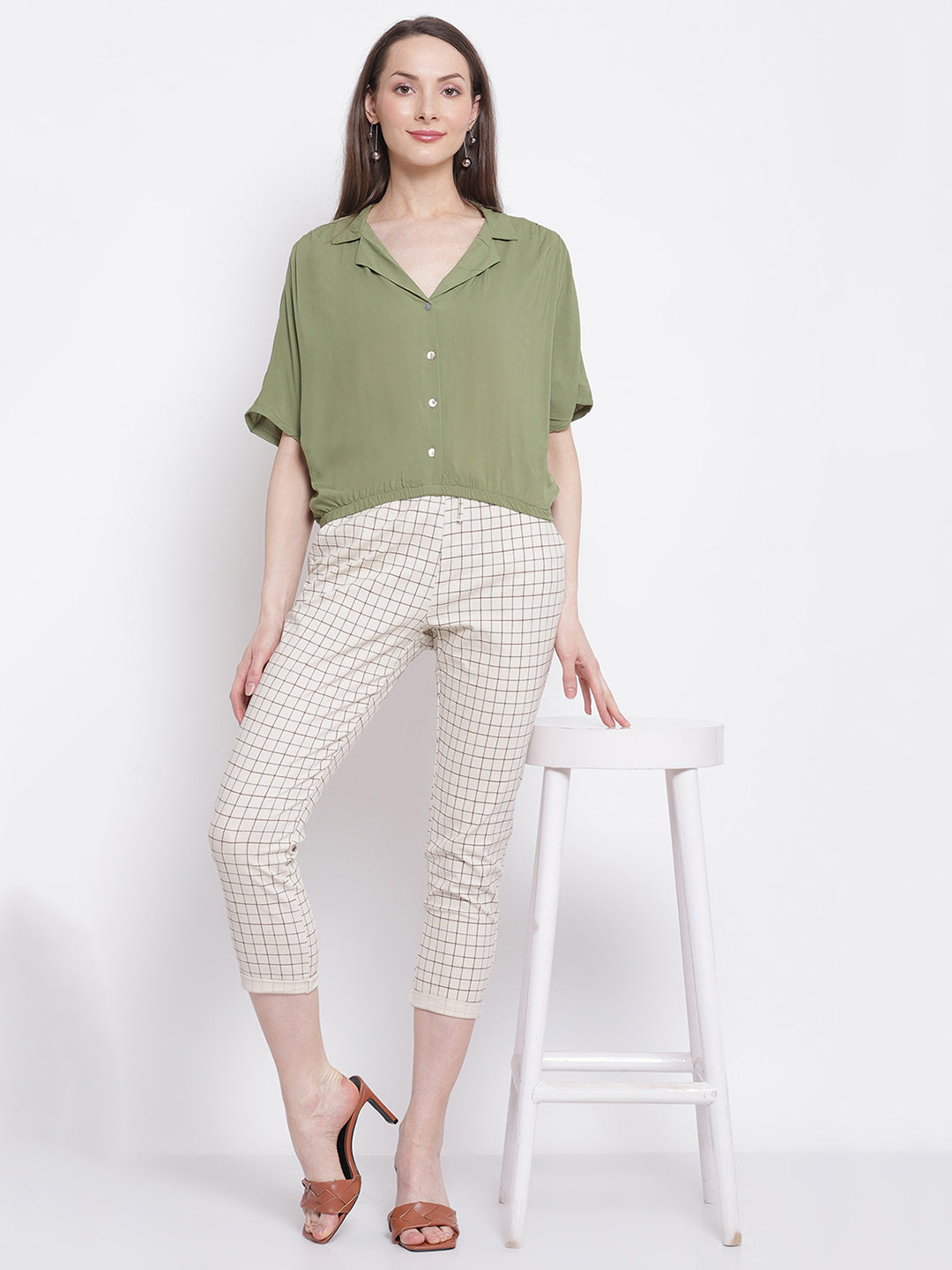 Women Short Sleeve Blouson Tops - Global Republic