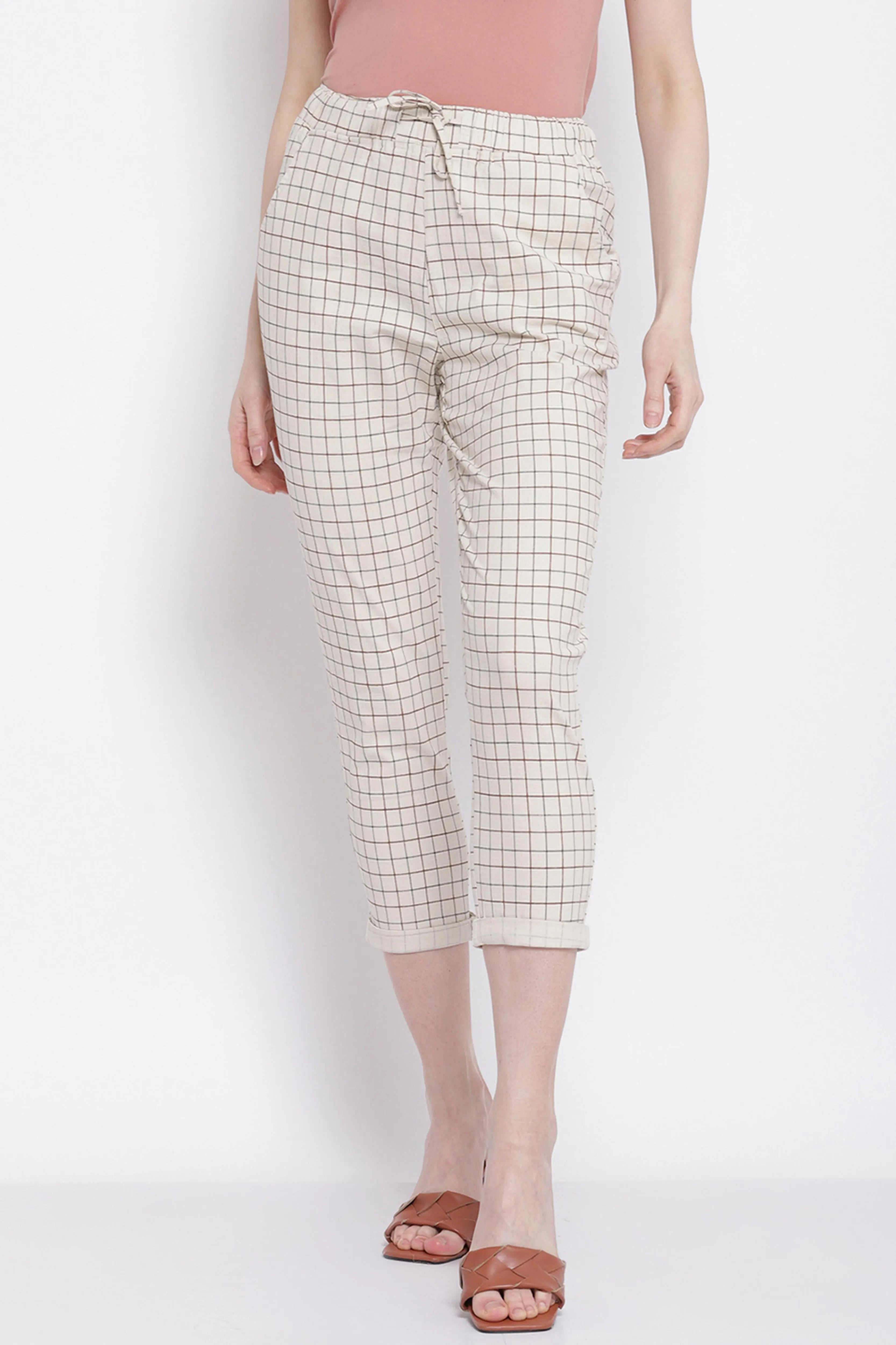 Beige Checkered Lower