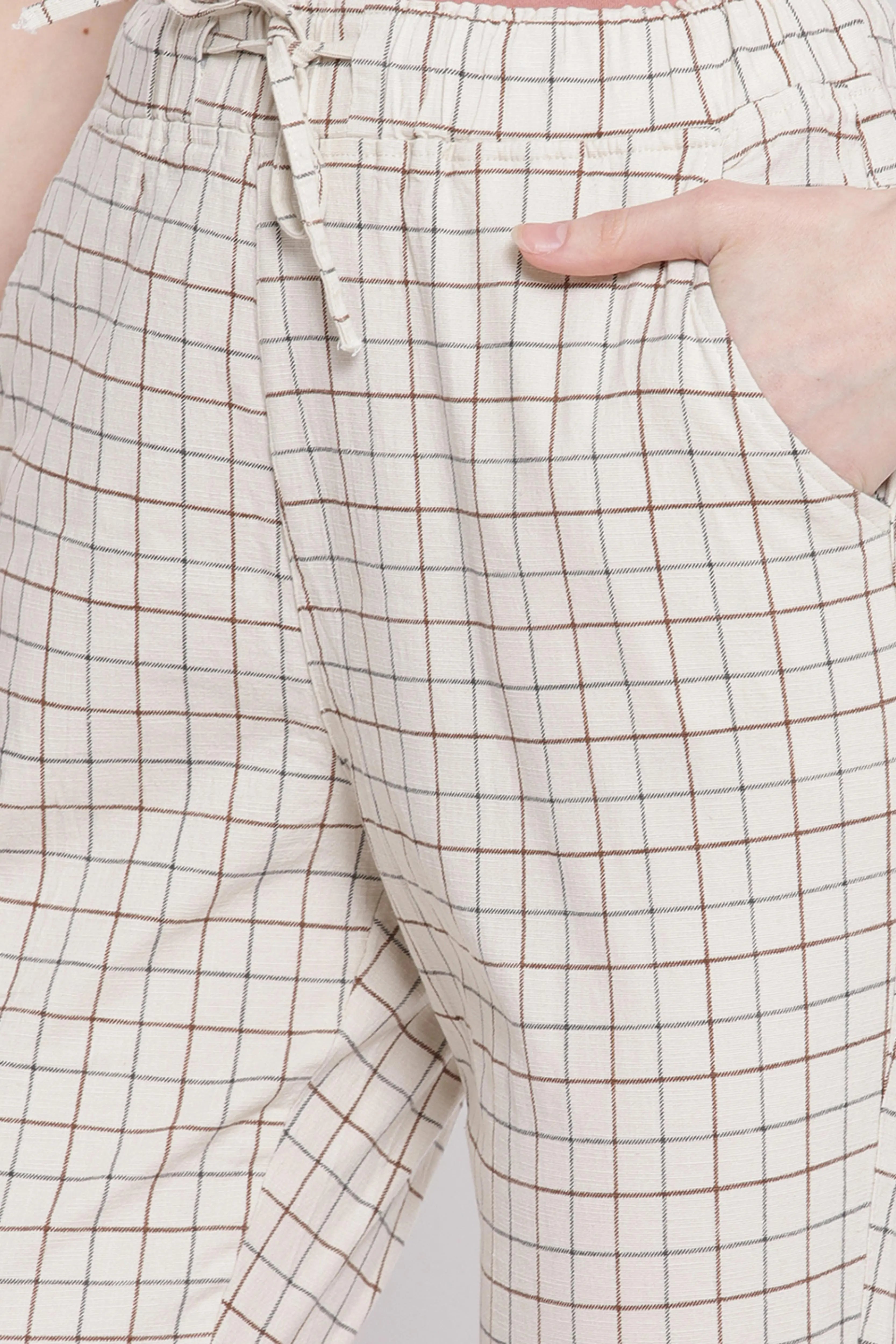 Beige Checkered Lower