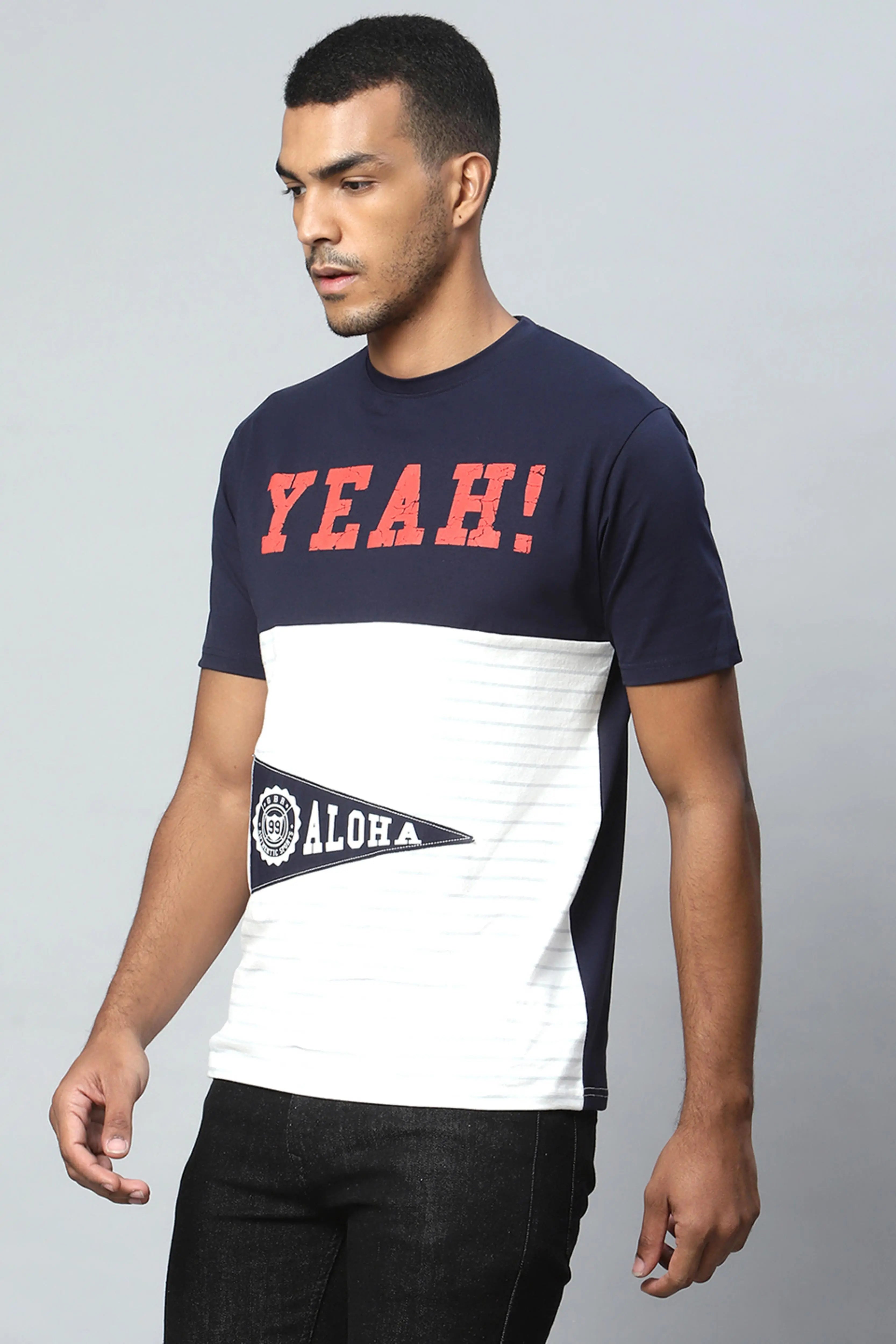 Navy Blue Alpha Printed Night Suit