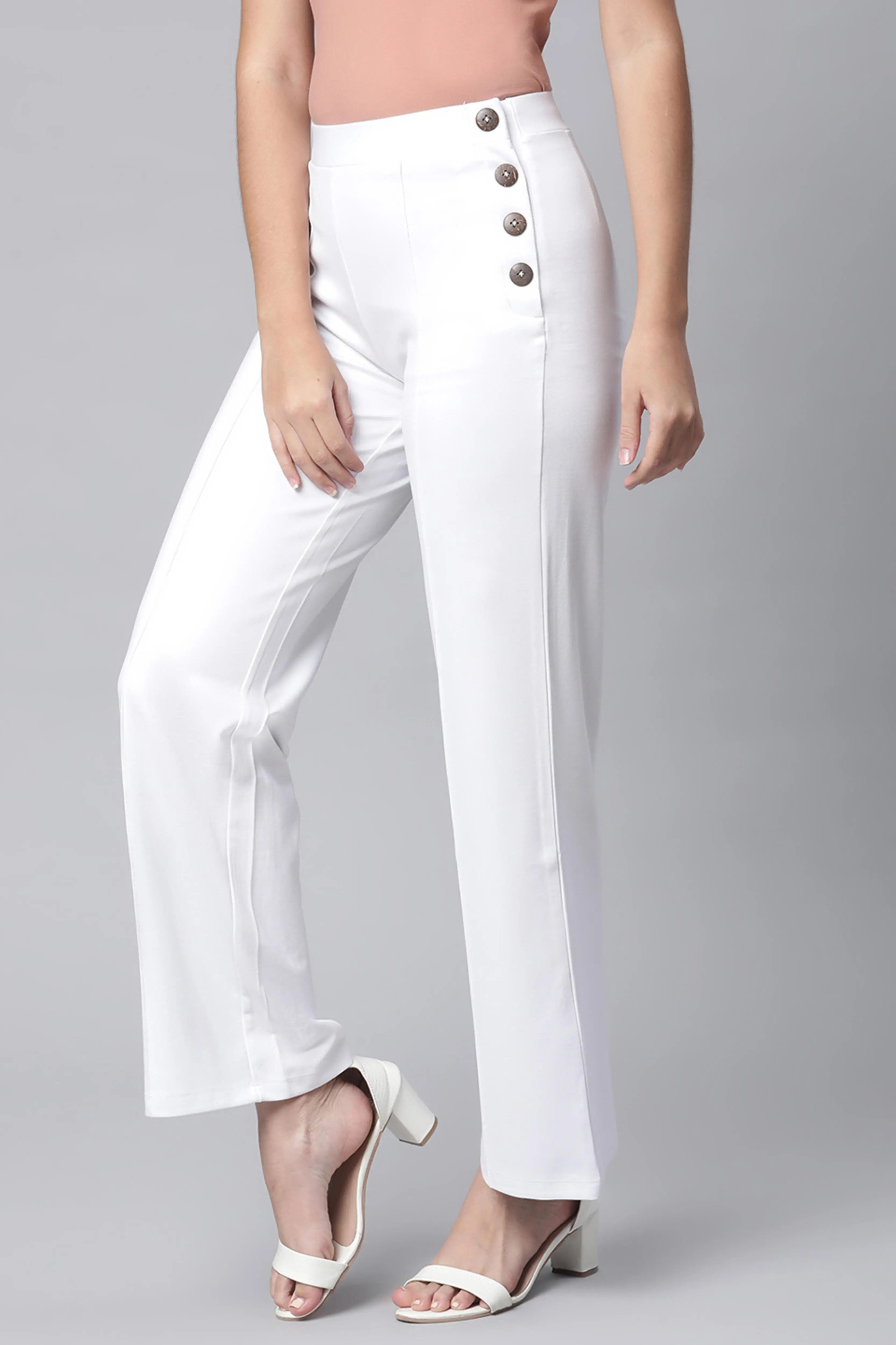 flared white palazzo