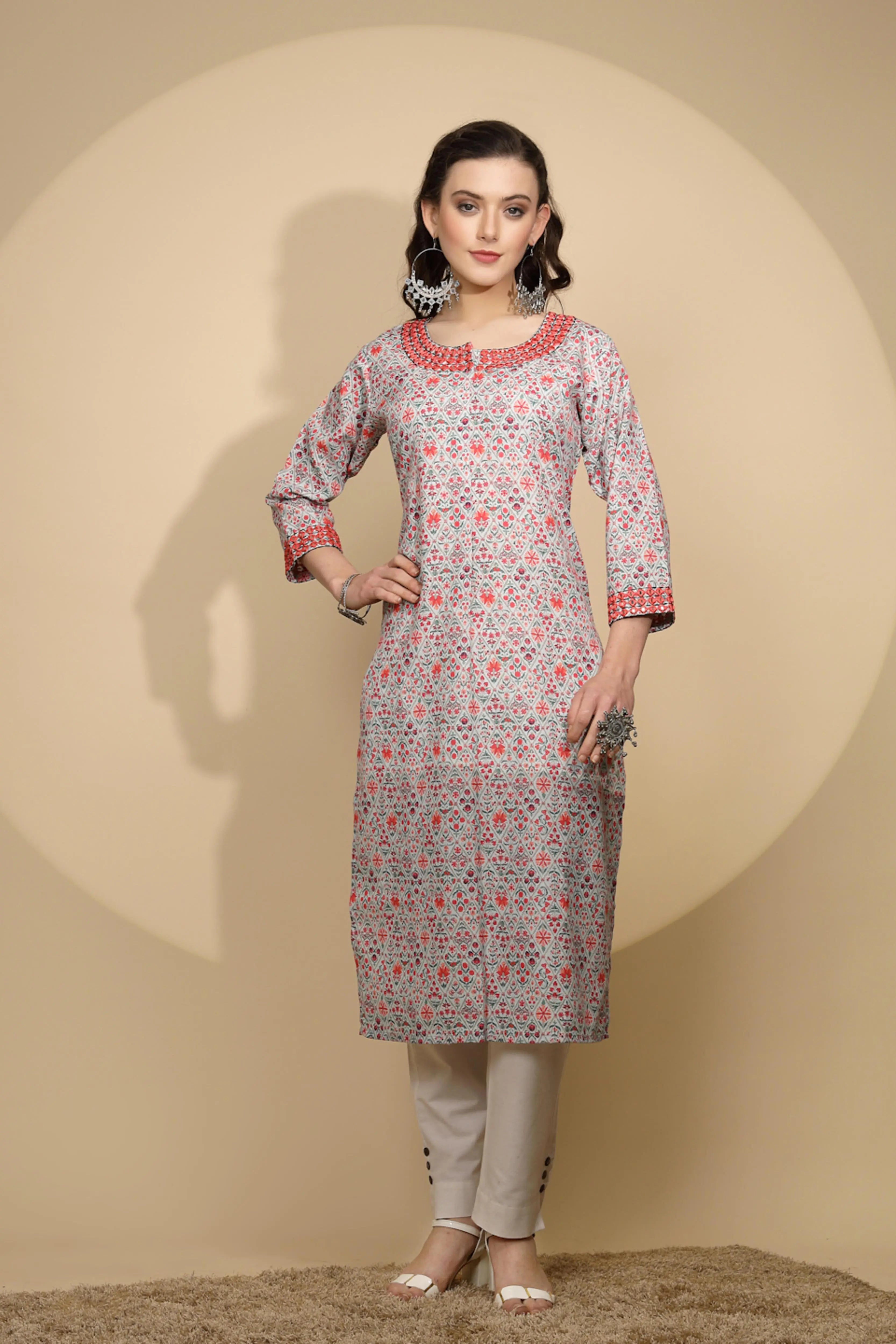 Multicolor Cotton Printed Kurta - Global Republic