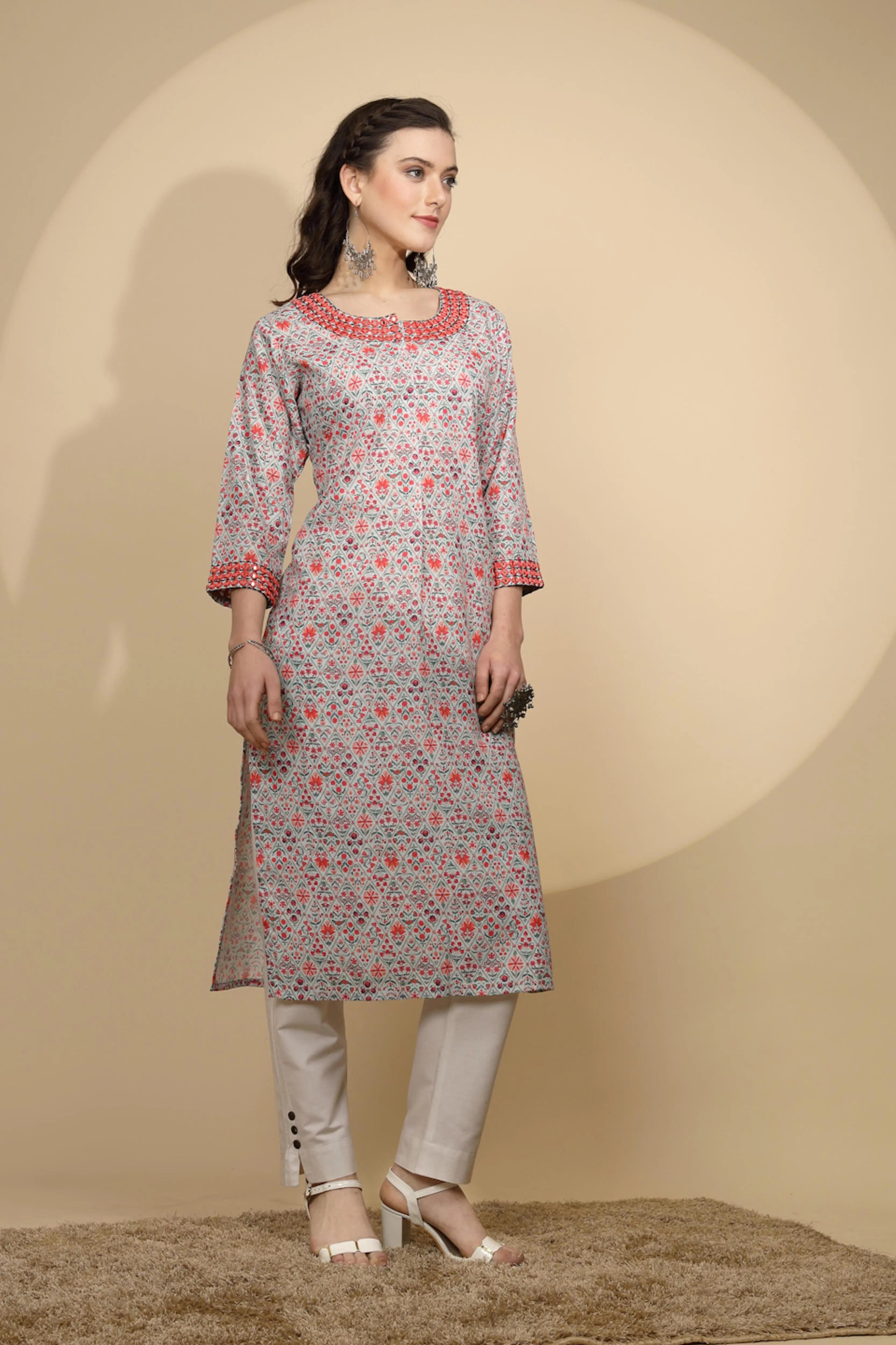 Multicolor Cotton Printed Kurta - Global Republic