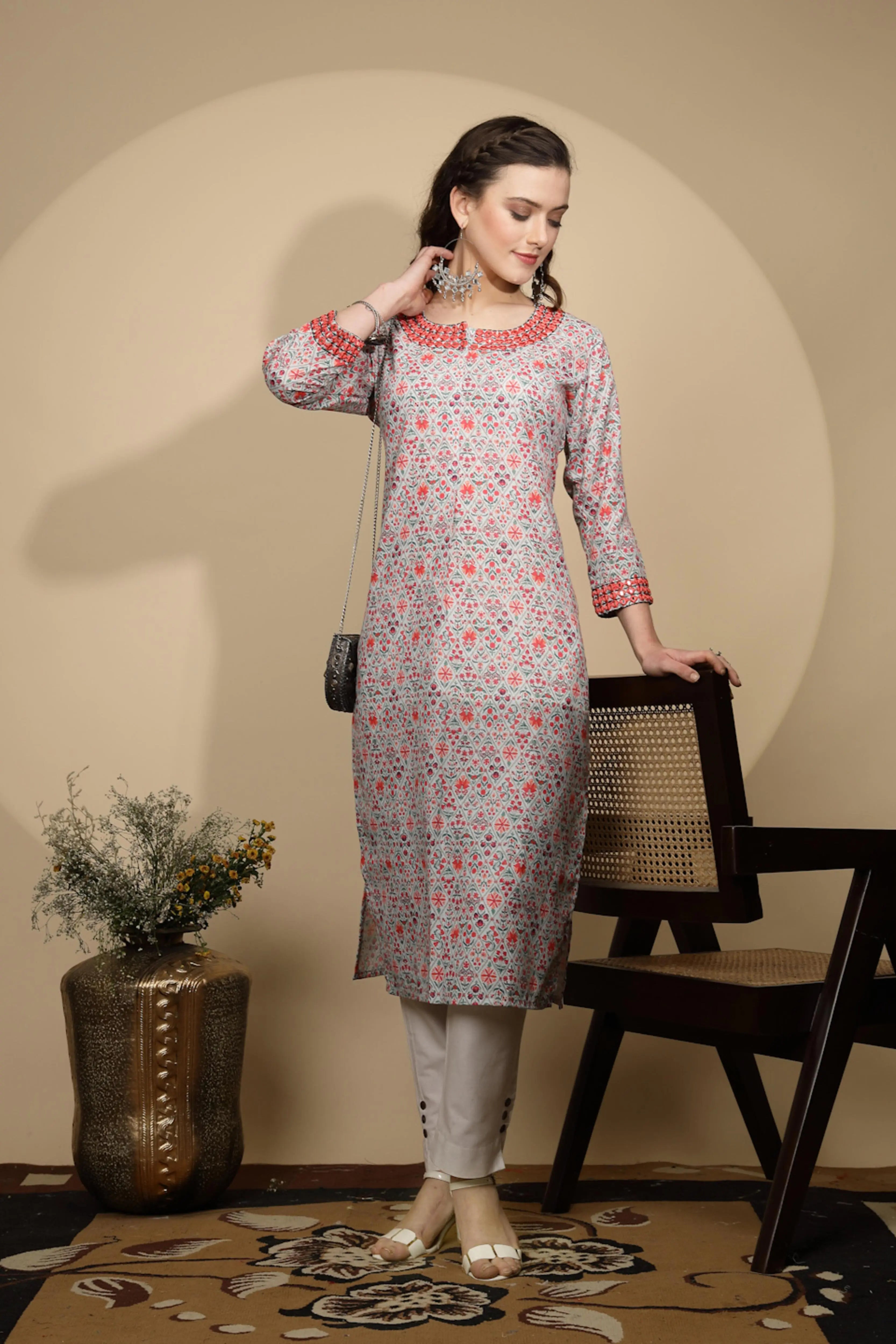 Multicolor Cotton Printed Kurta - Global Republic