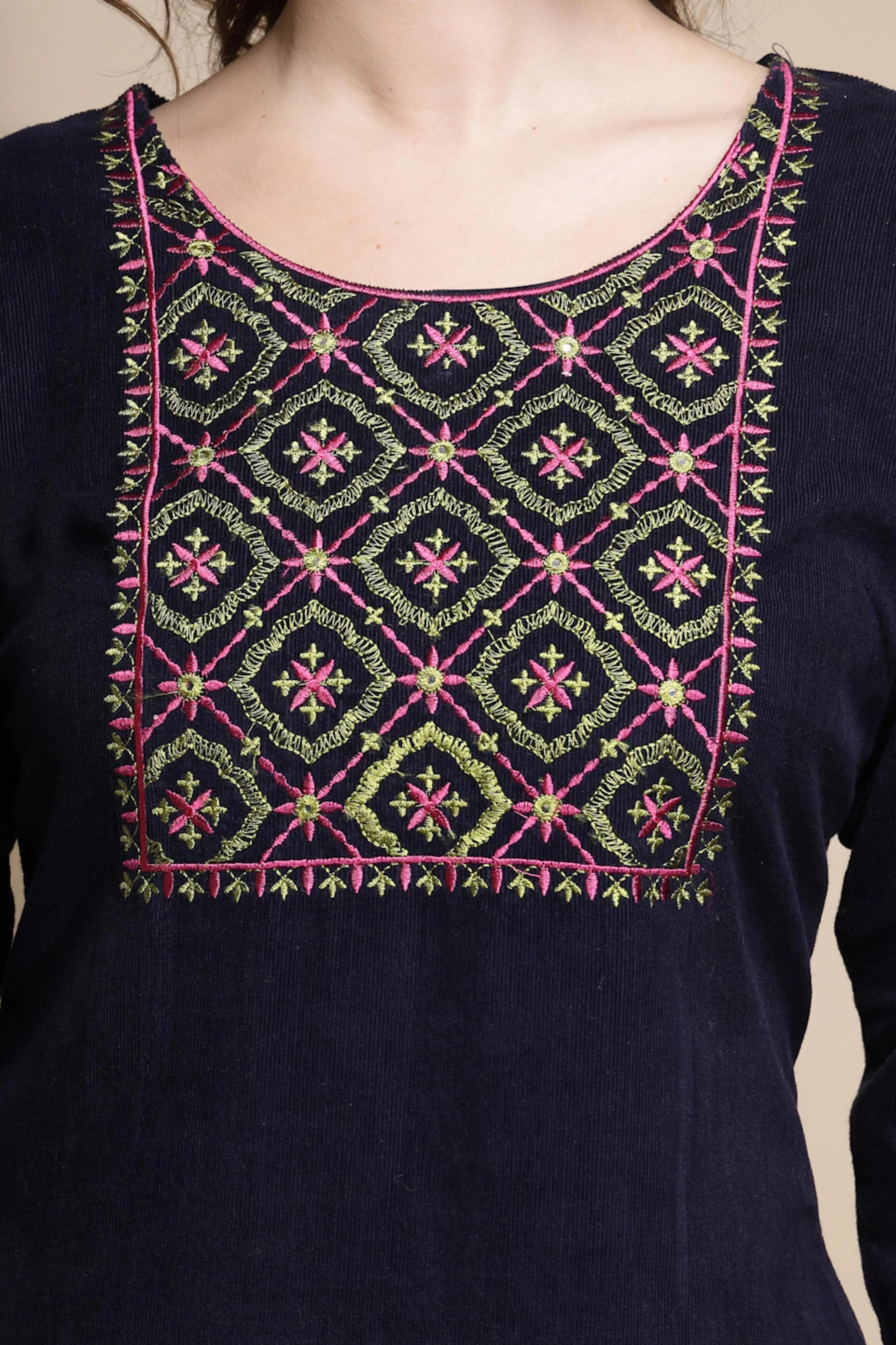 Blue Embellished Kurta