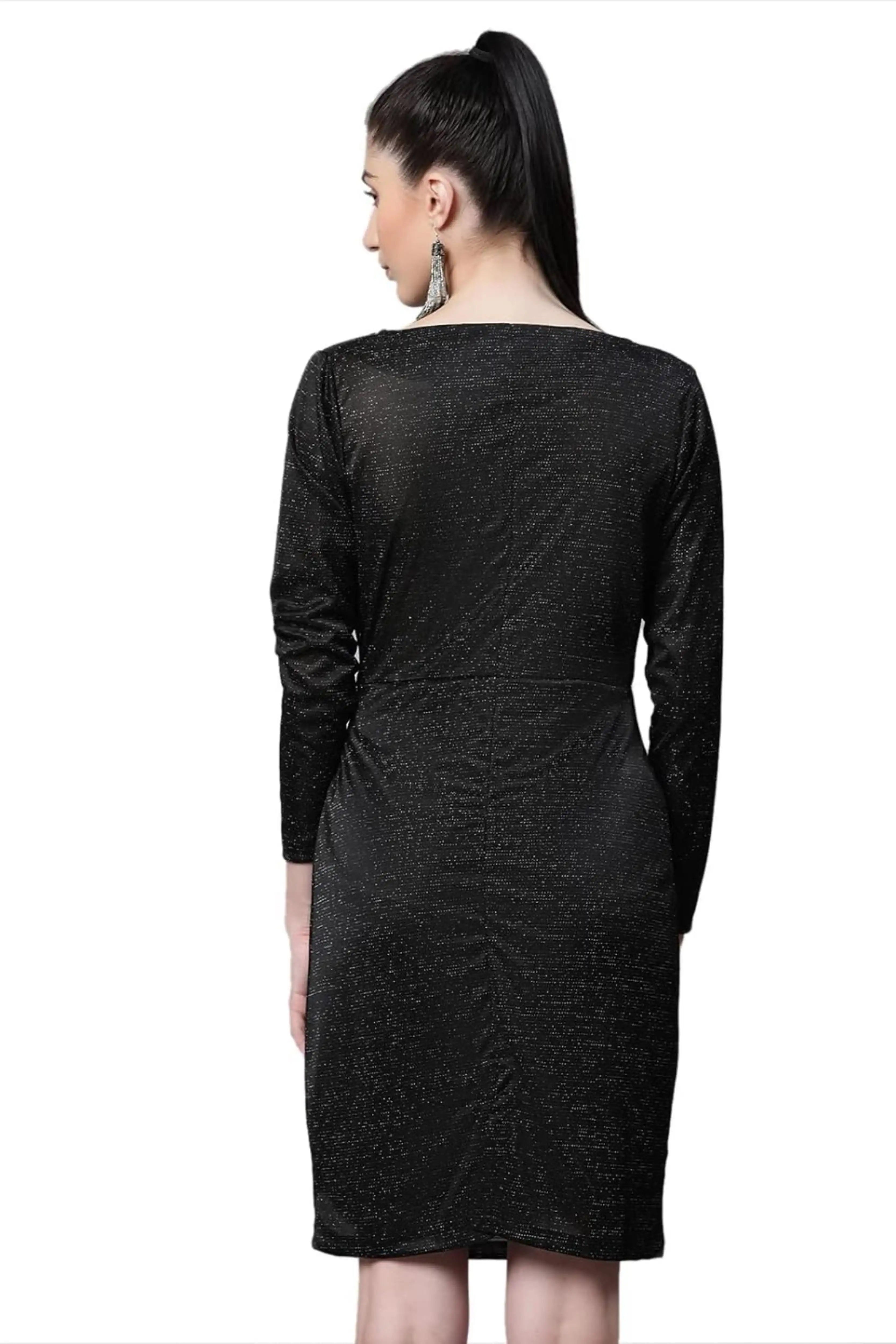 Black Hosiery Sheath Party Dress