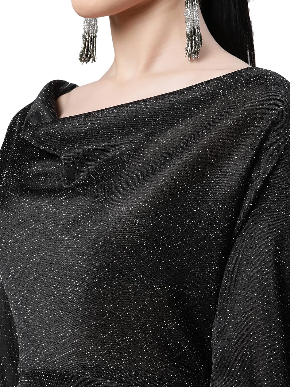 Black Hosiery Sheath Party Dress - Global Republic