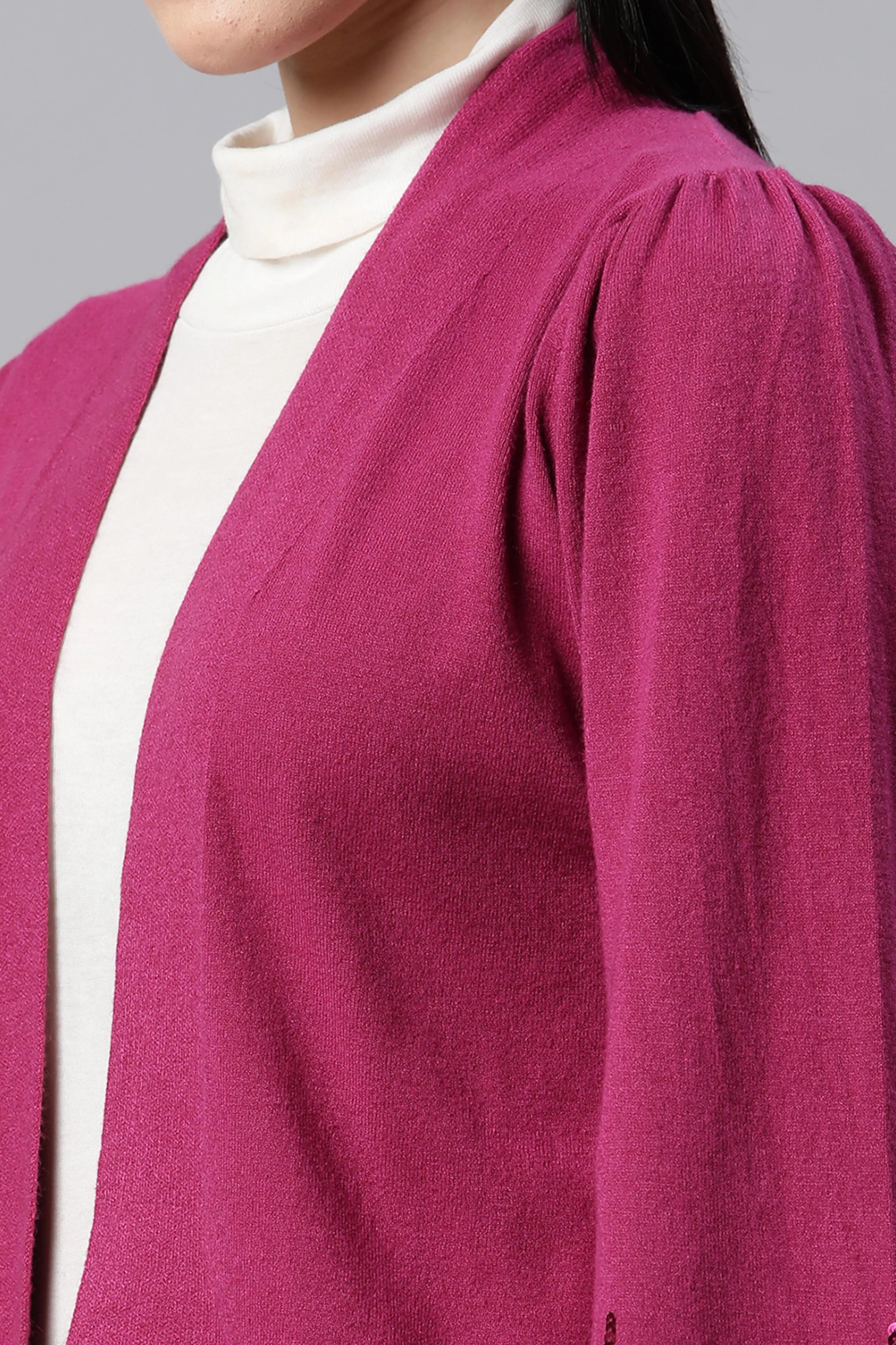 Purple Embellished Jersey Party Shrug - Global Republic