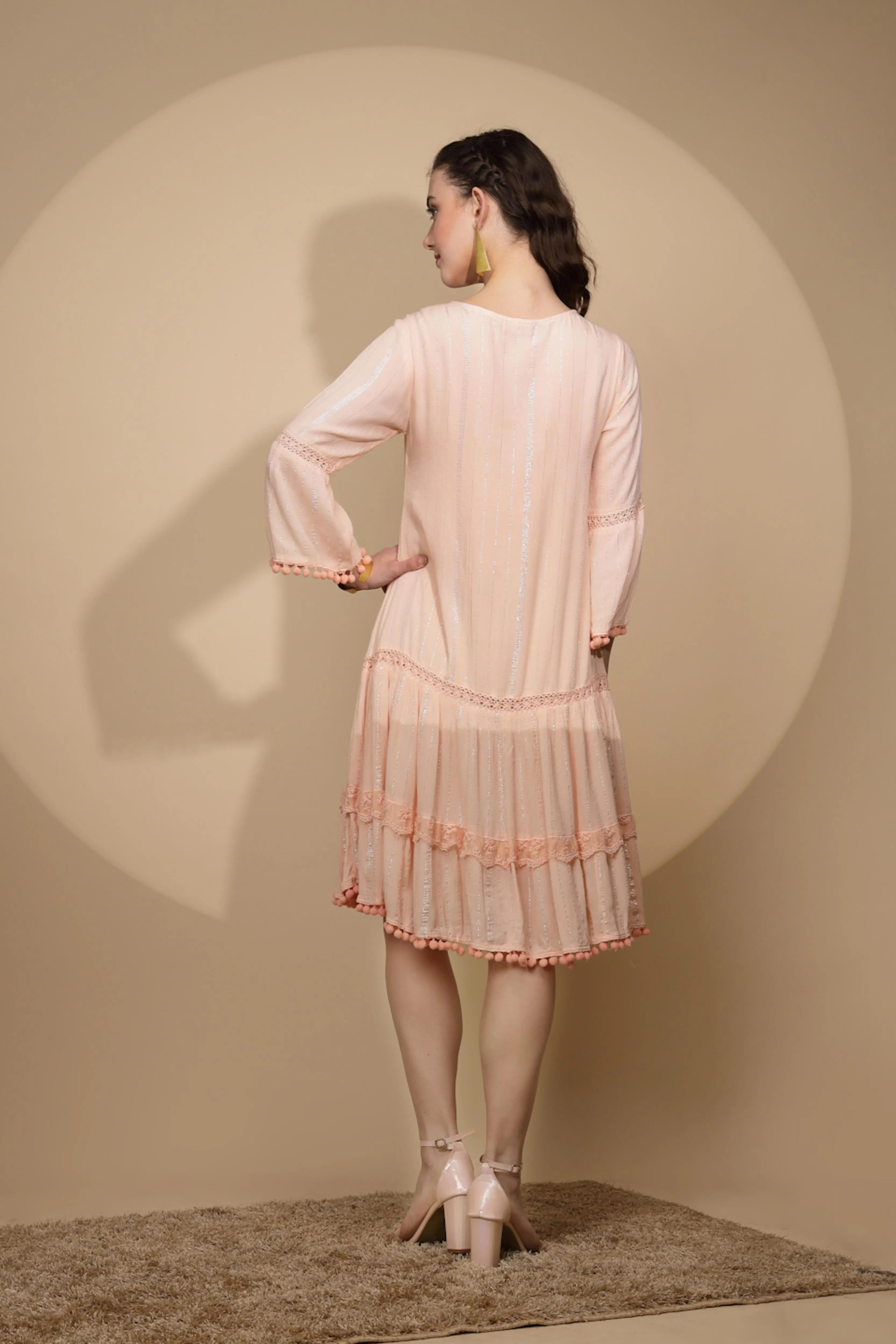 Peach Cotton Regular Fit Kurta - Global Republic