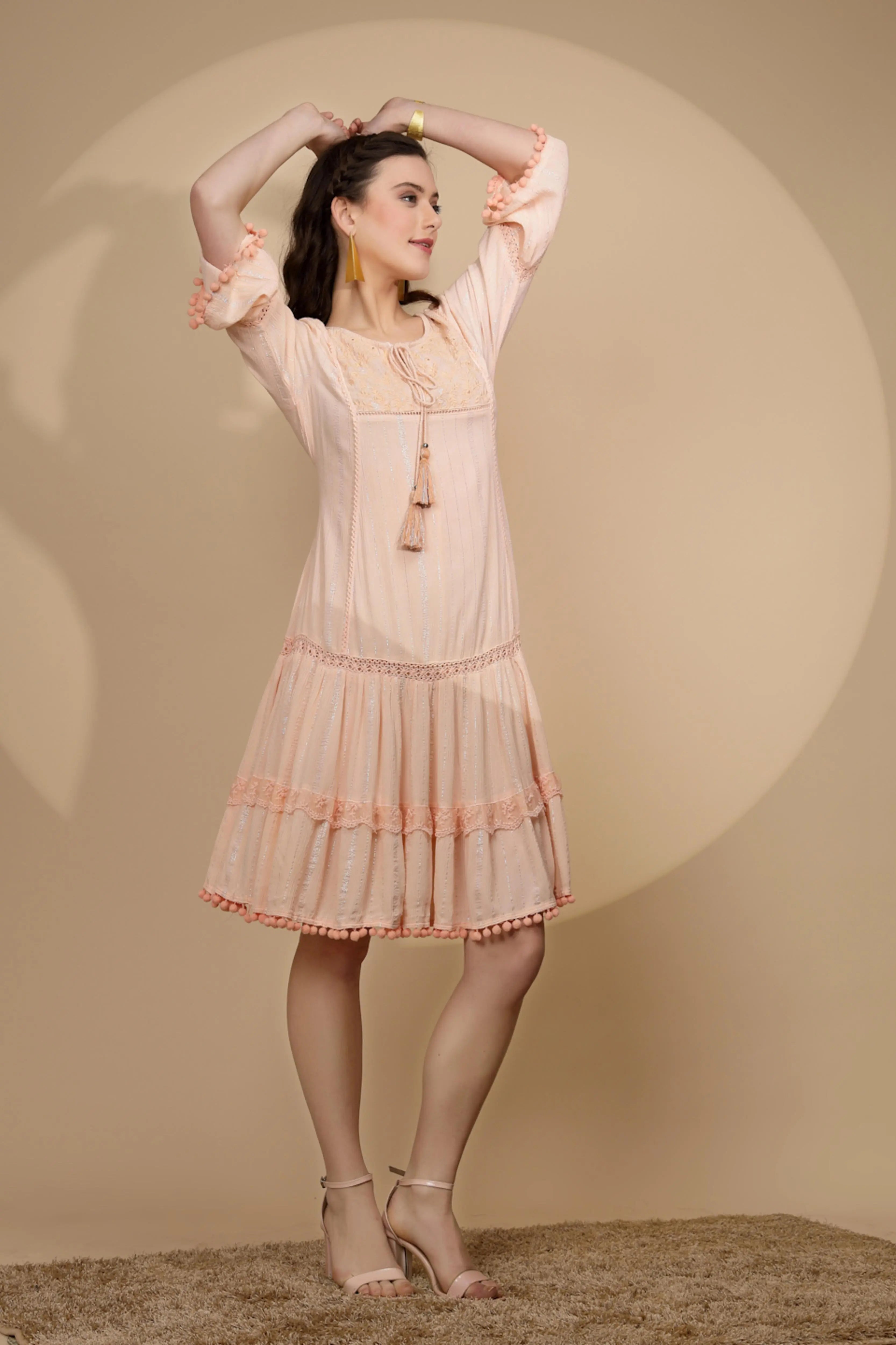 Peach Cotton Regular Fit Kurta - Global Republic
