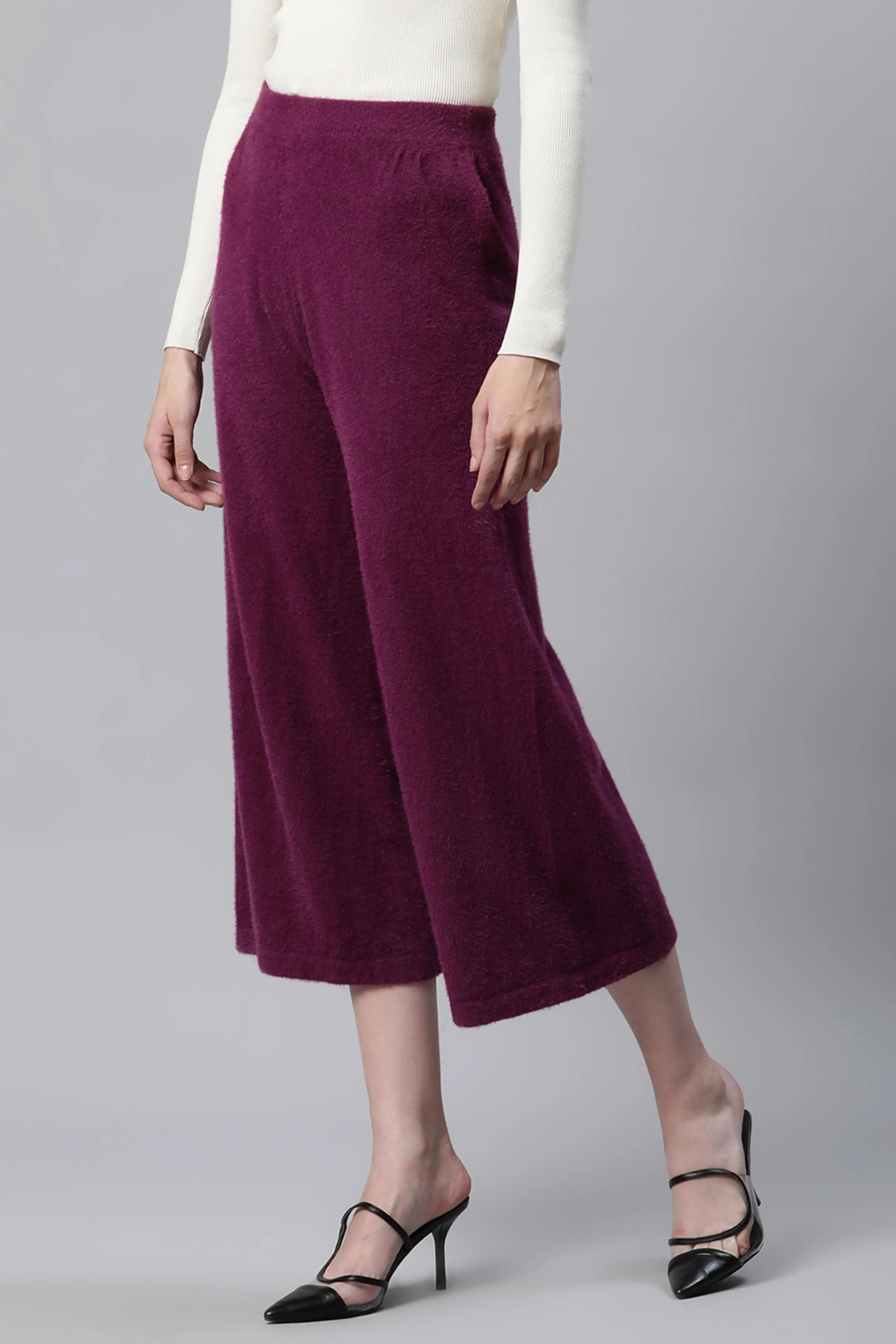 Plum Nylon Loose Fit Lower - Global Republic