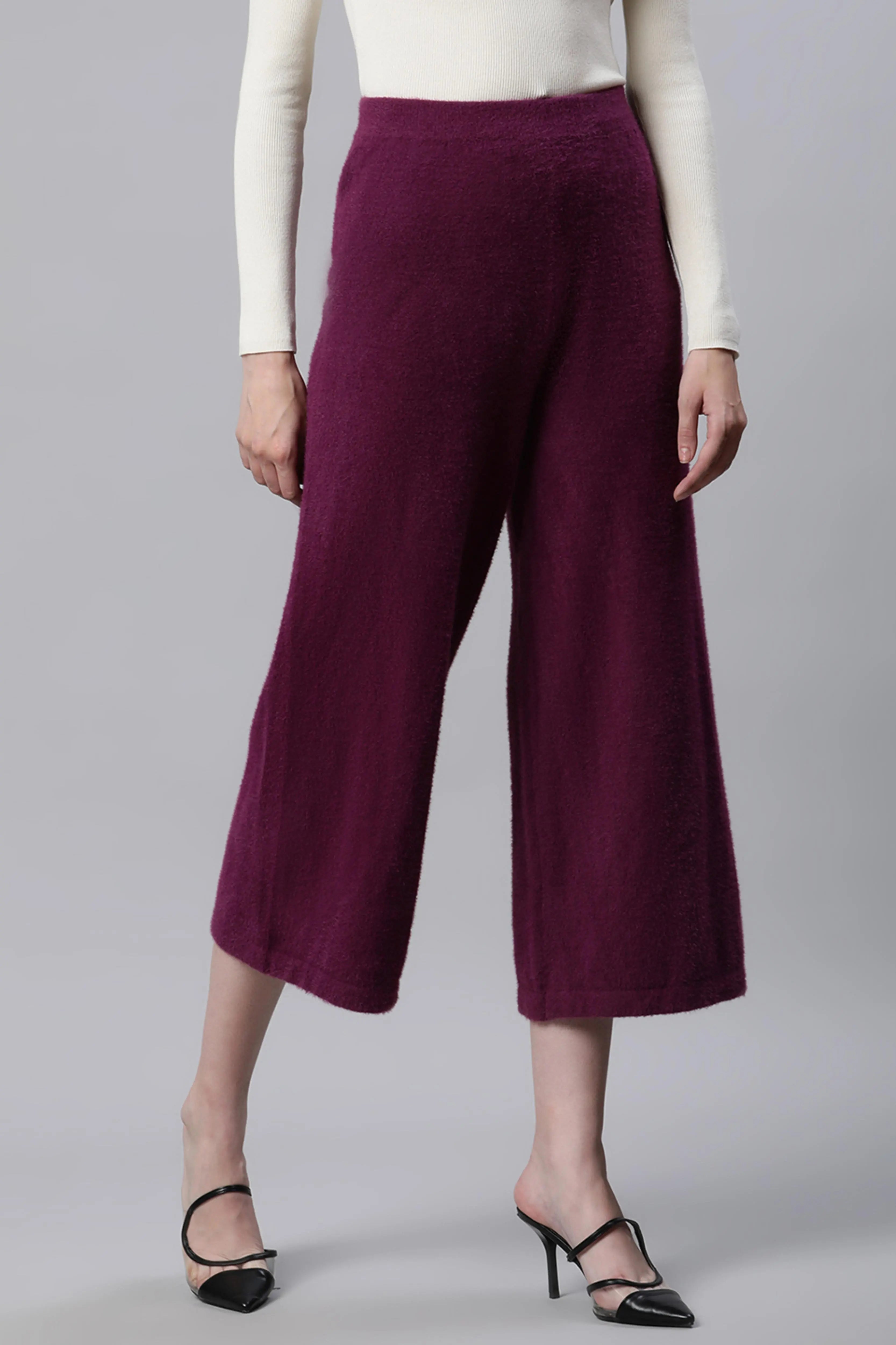 Plum Nylon Loose Fit Lower - Global Republic