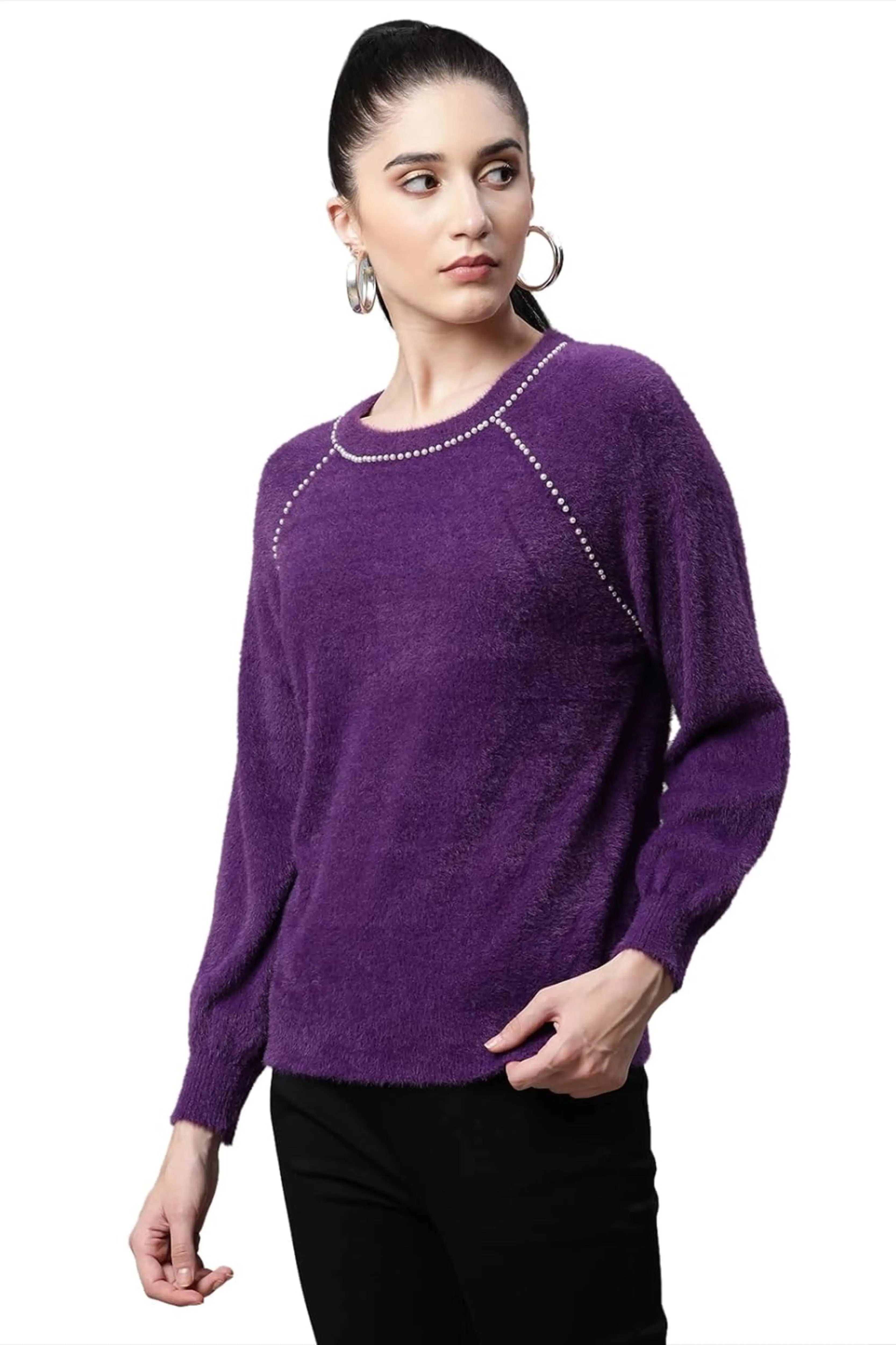 Mulberry Woolen Loose Casual