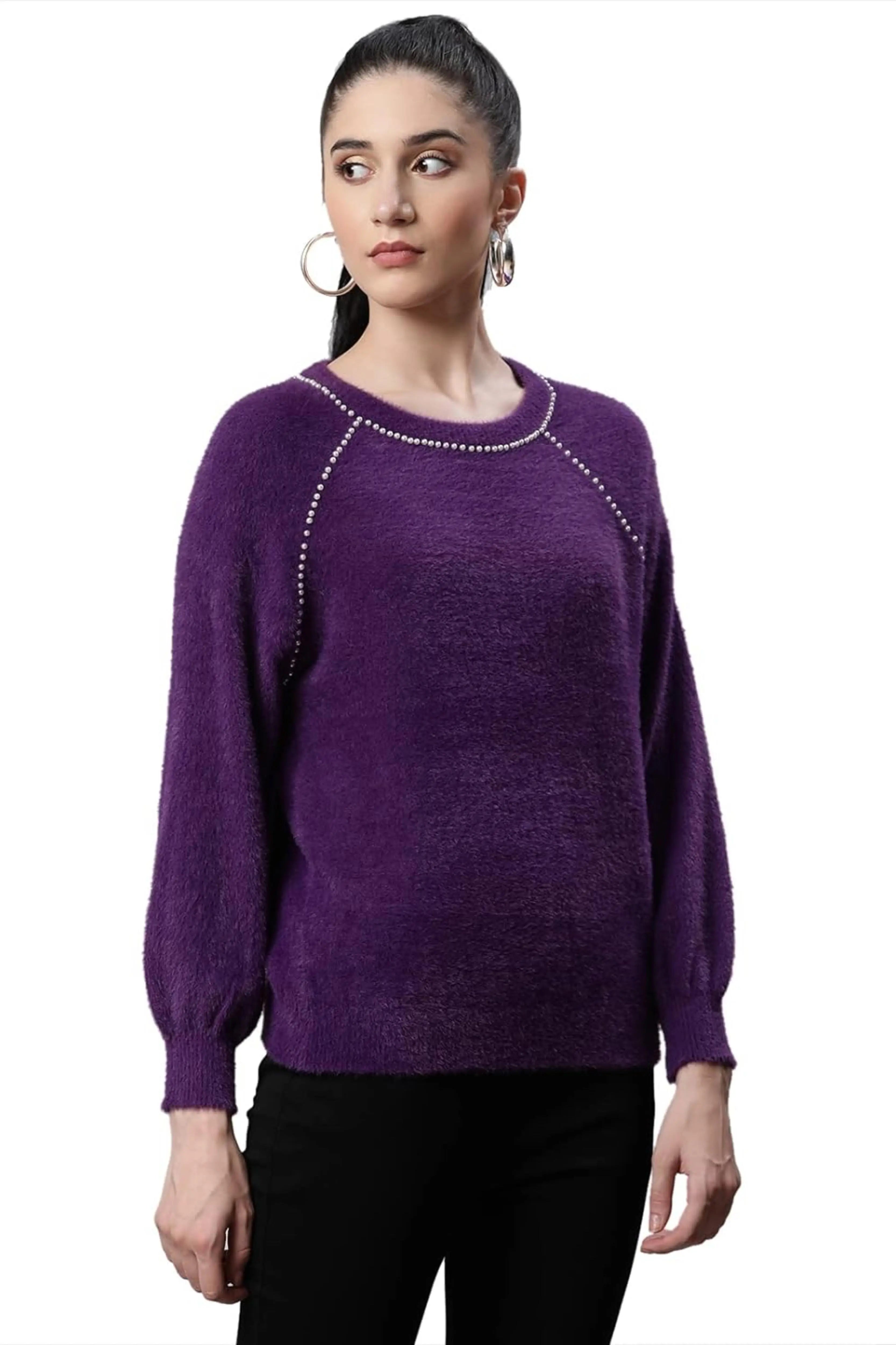 Mulberry Loose Fit Wollen Pullover - Global Republic