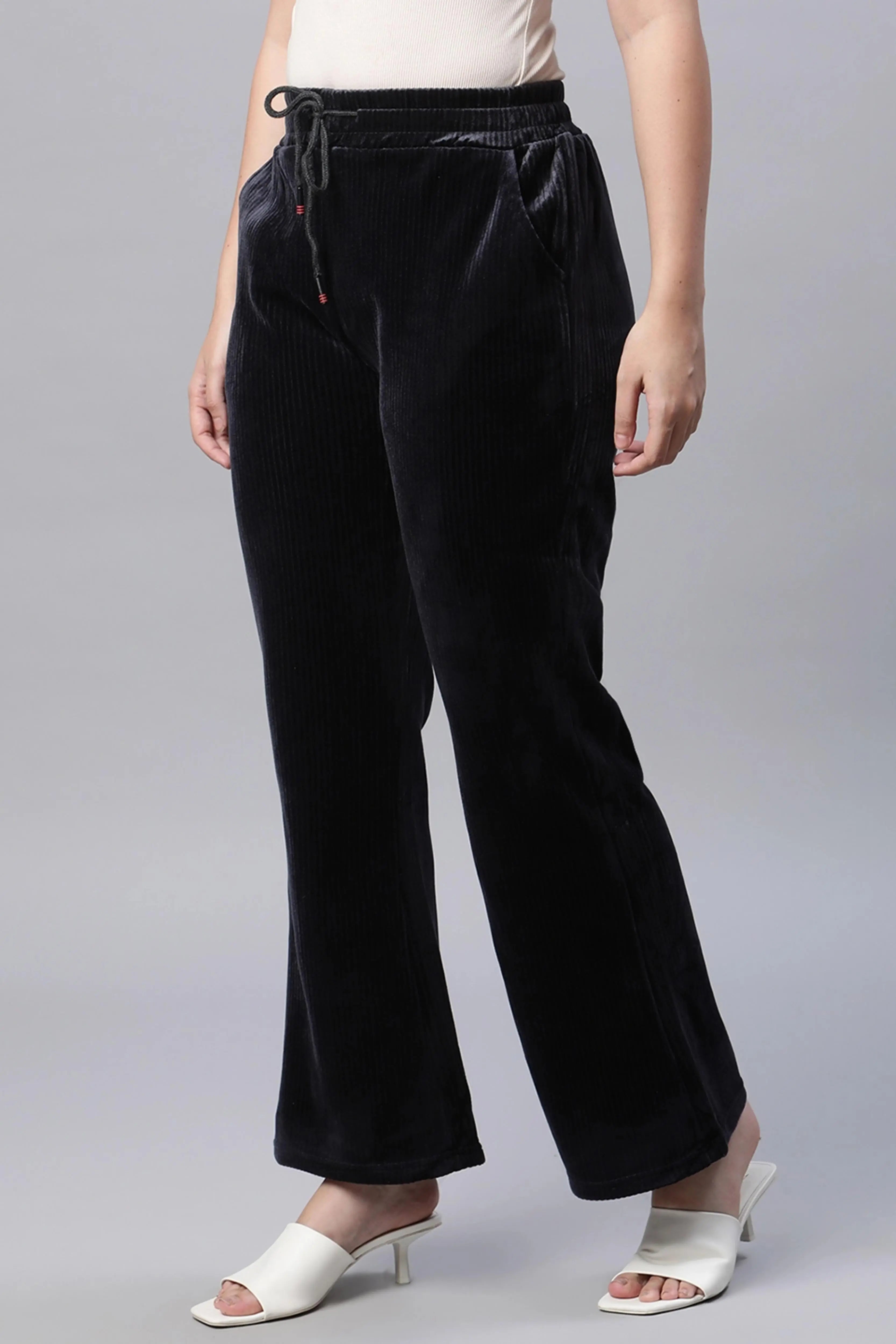 Women Pink Corduroy High Rise Flared Leg Lower - Global Republic