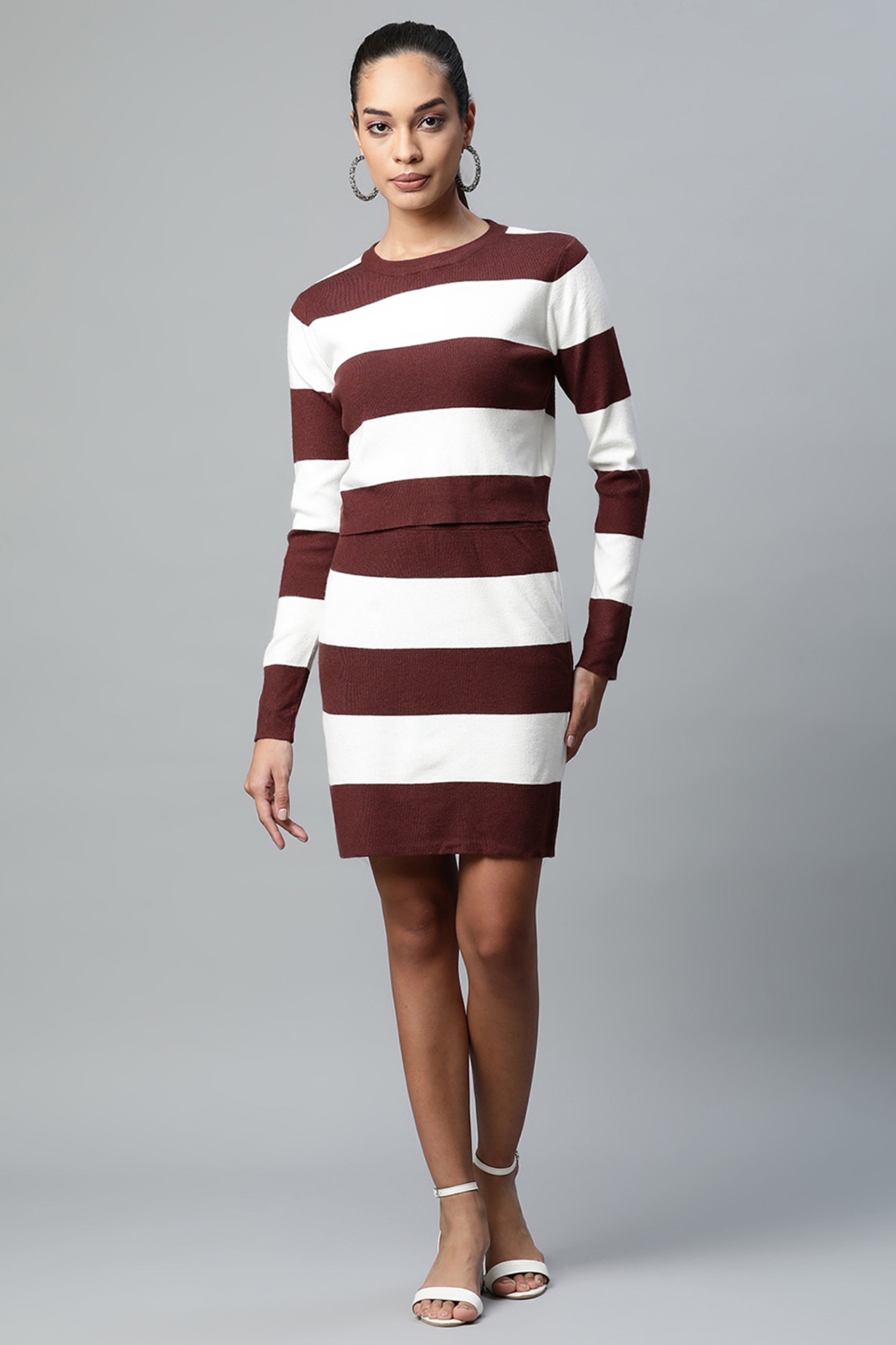 Brown Solid Viscose Co-ord Set