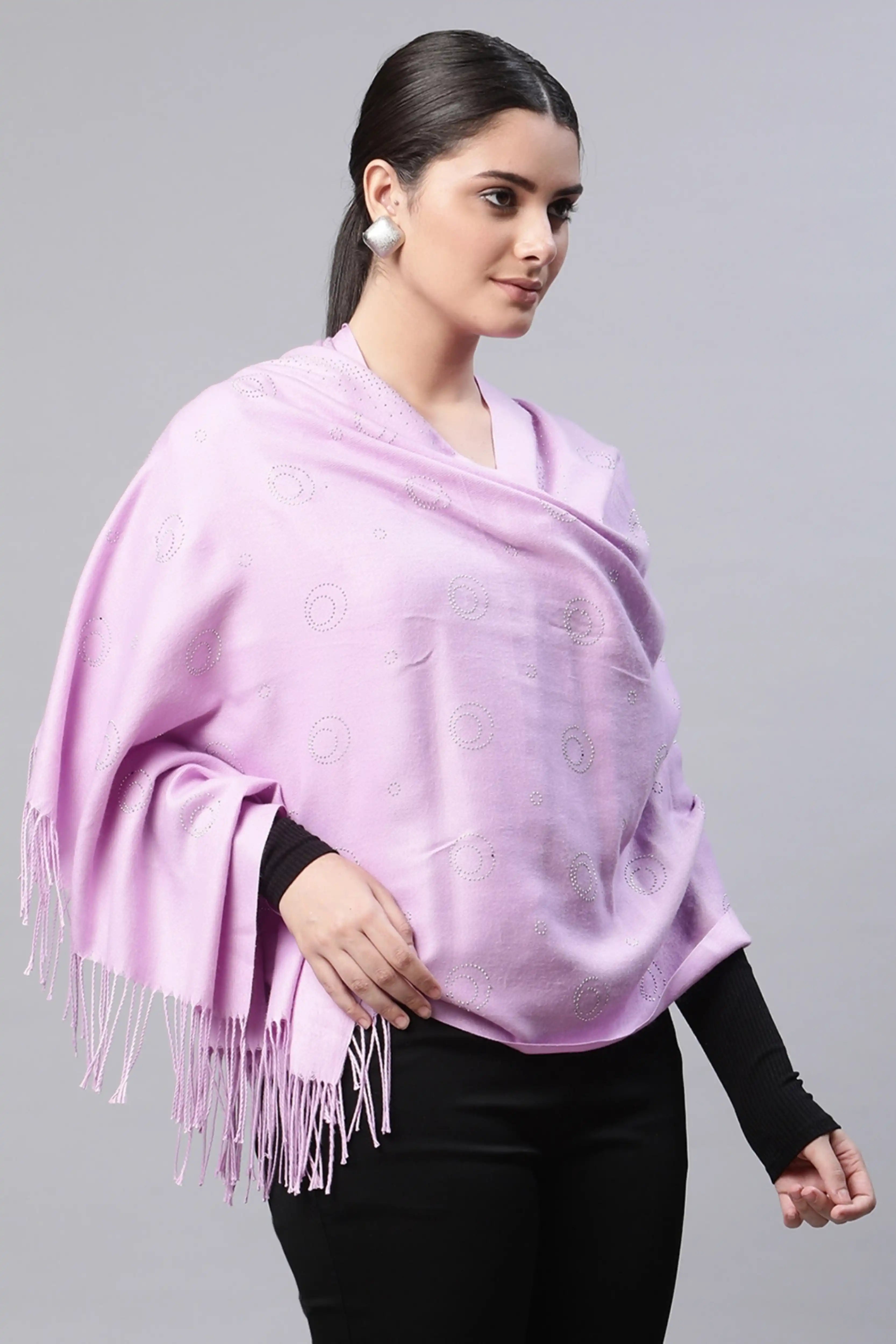 Mauve Jacquard Stole