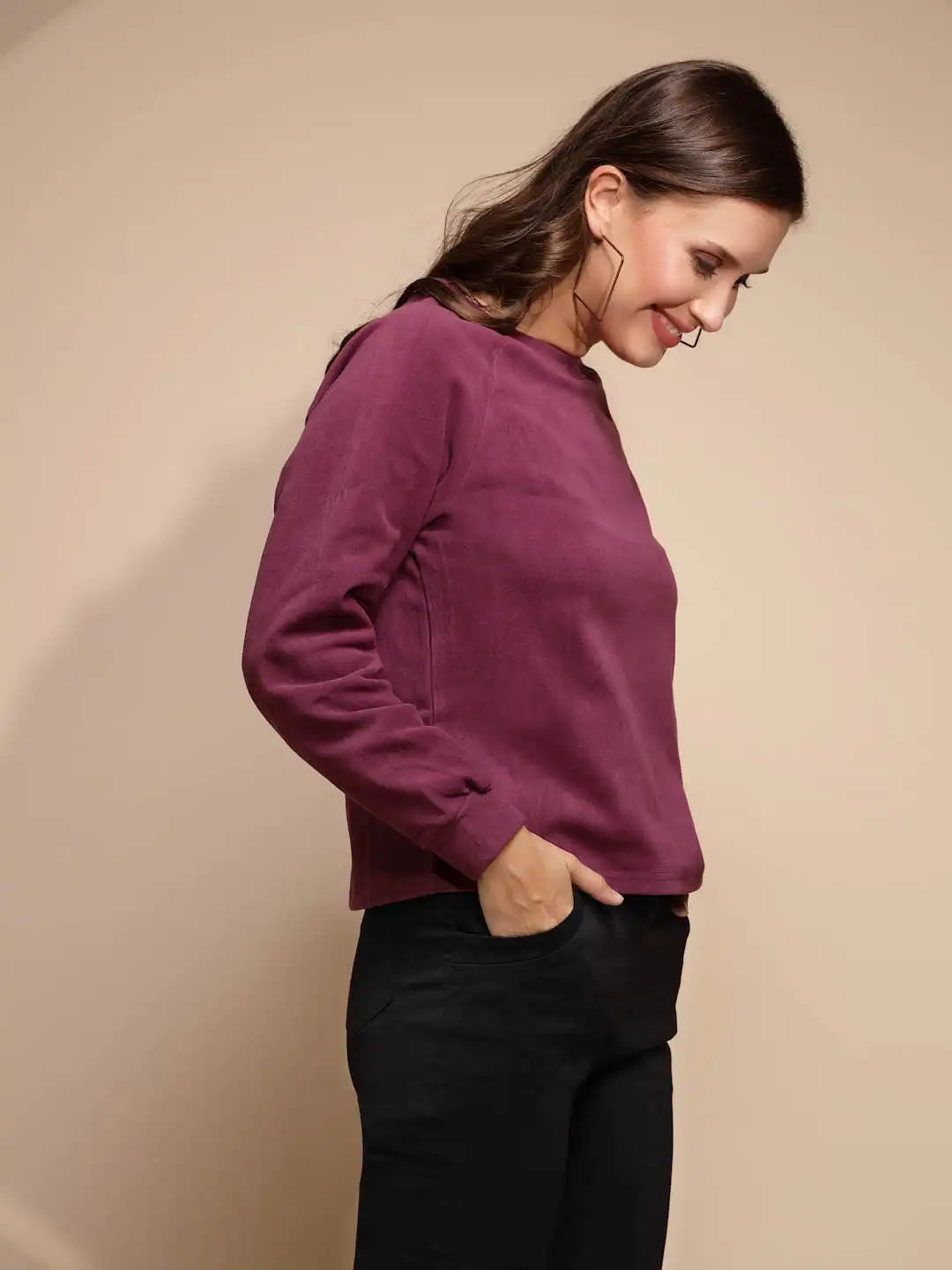 Maroon Round Neck Acrylic Night Suit - Global Republic