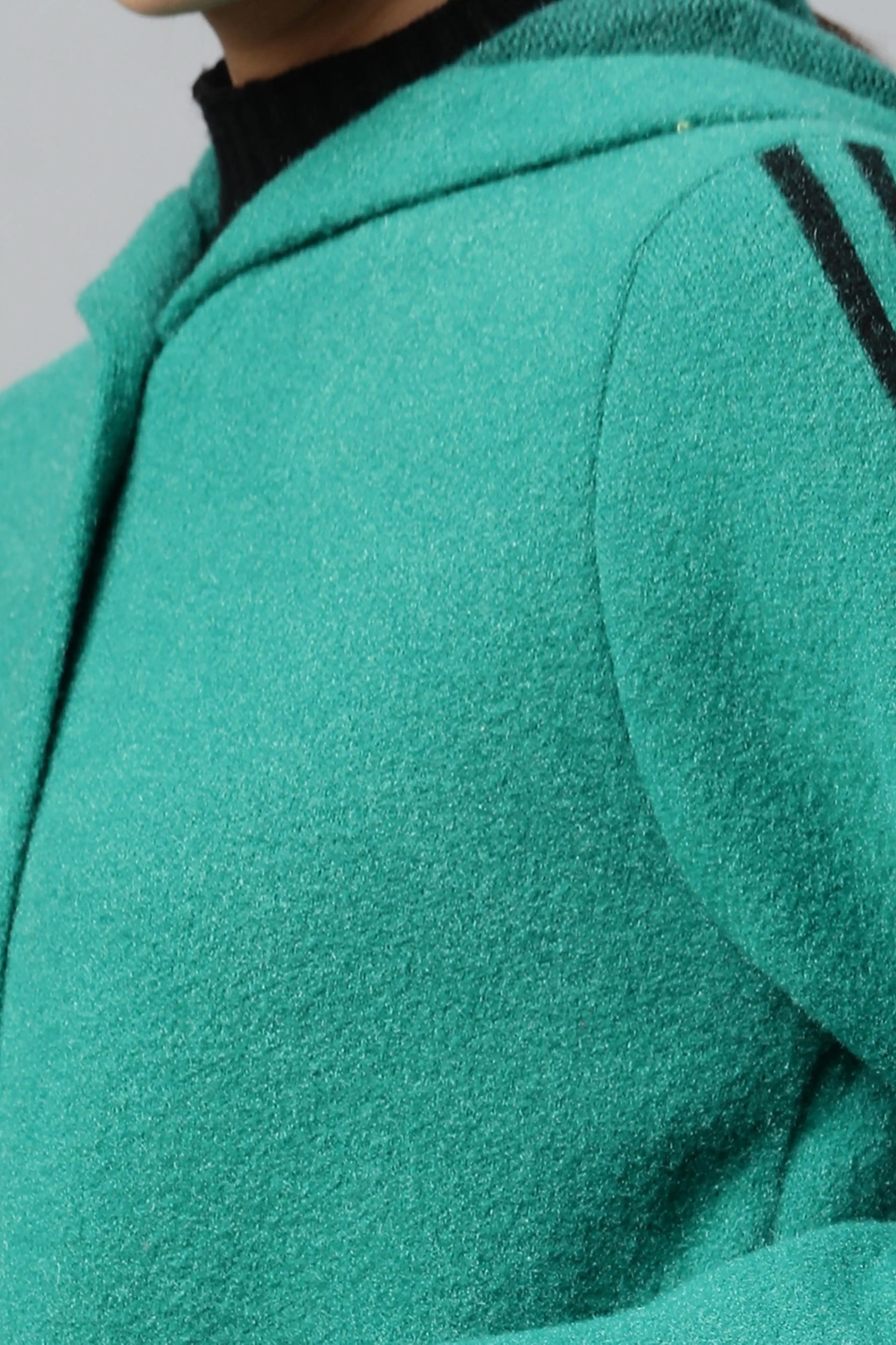 Green Hooded Zipper Jacket