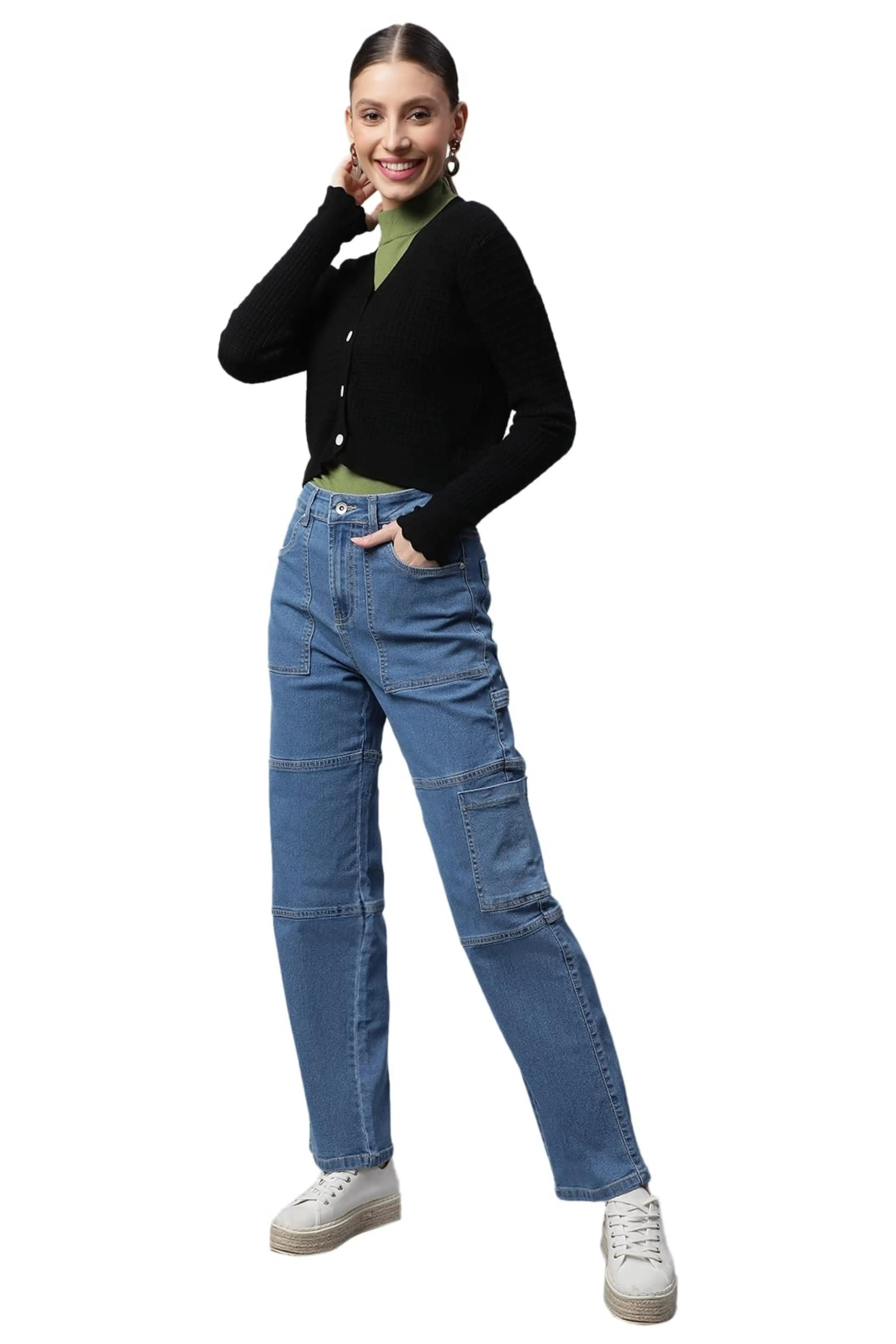 Black Jacquard Crop Cardigan - Global Republic