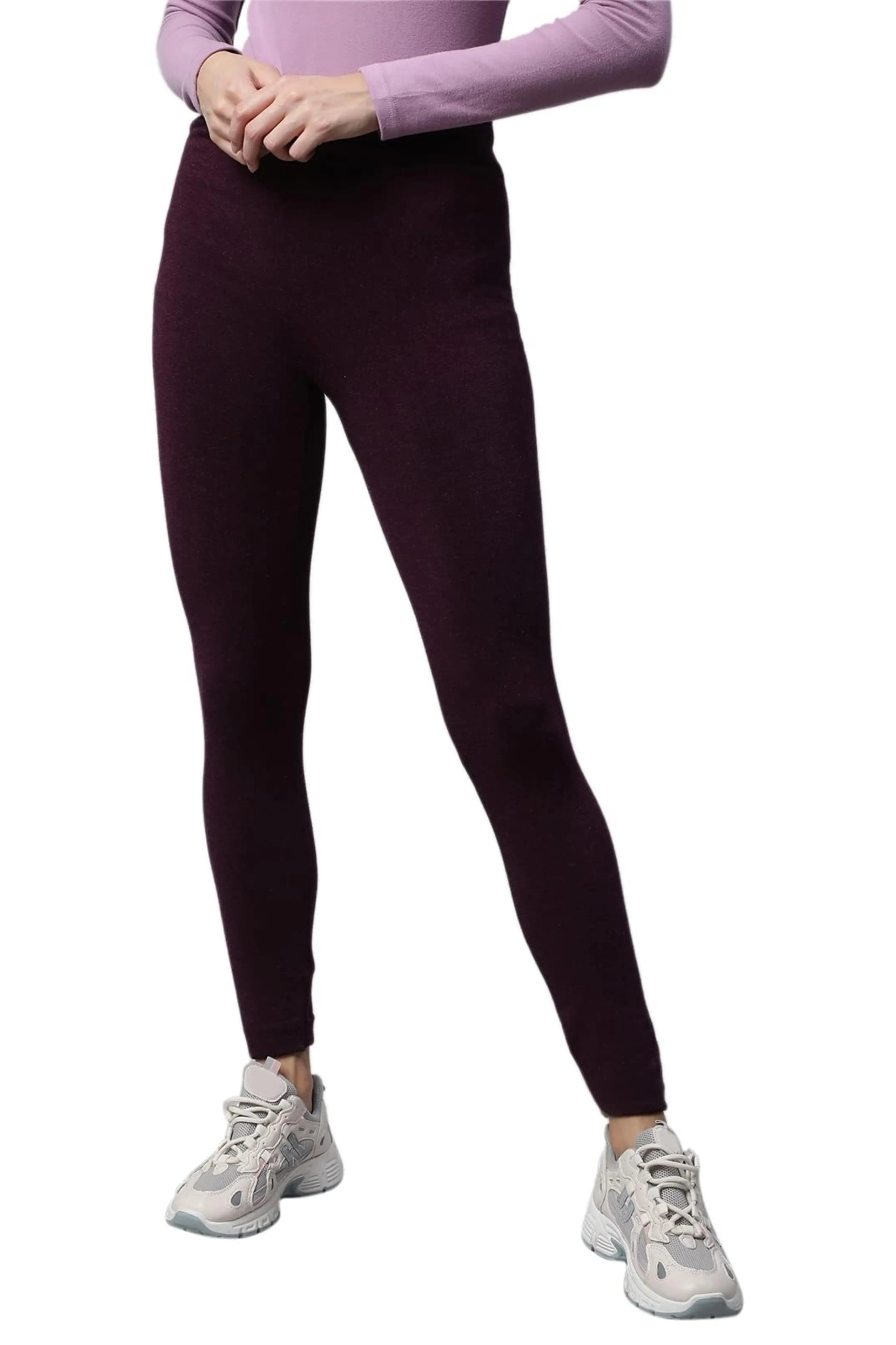 Women Wine Body Hugging Slim-Fit High Rise Legging - Global Republic