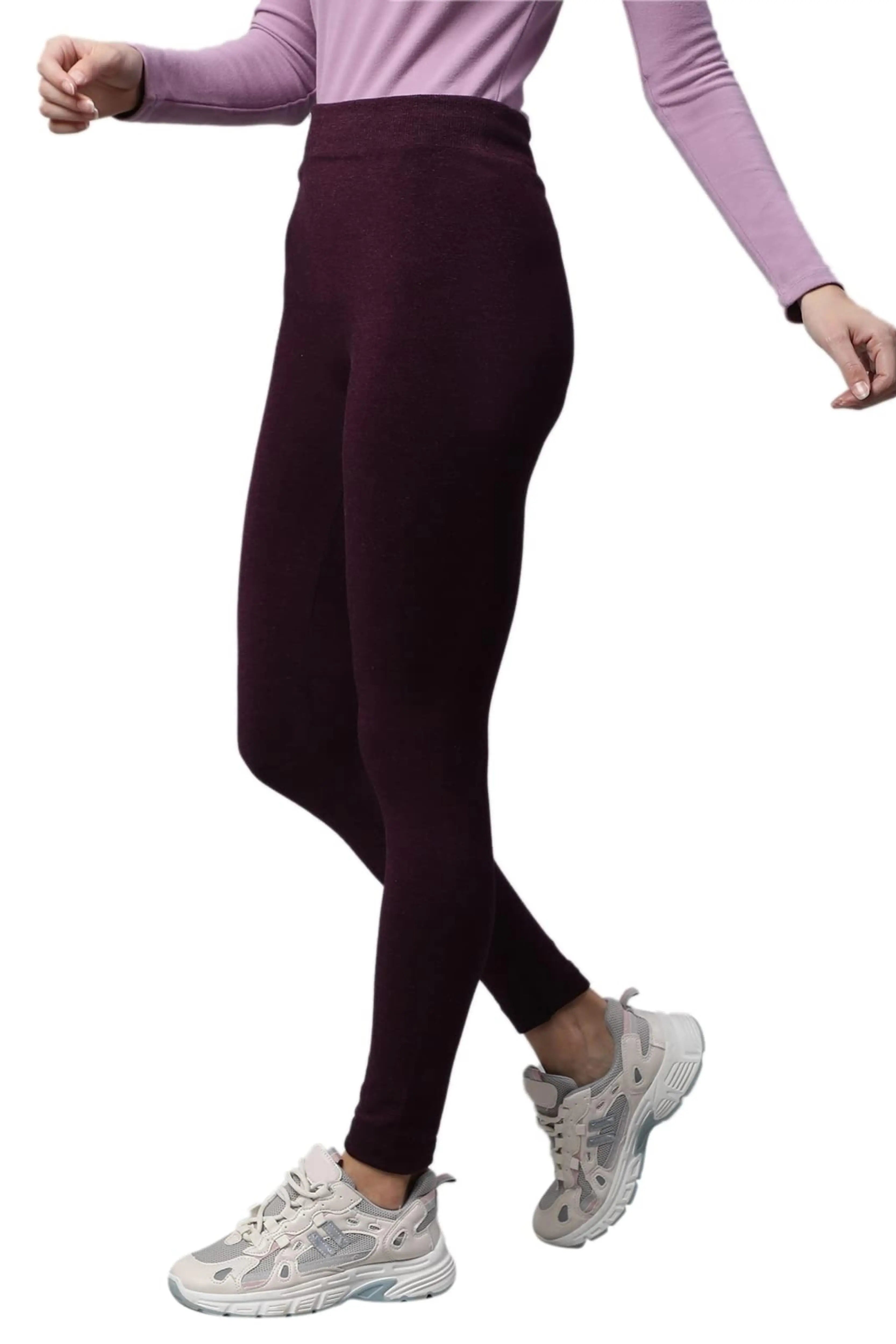 Wine Body Hugging Slim-Fit High Rise Legging - Global Republic