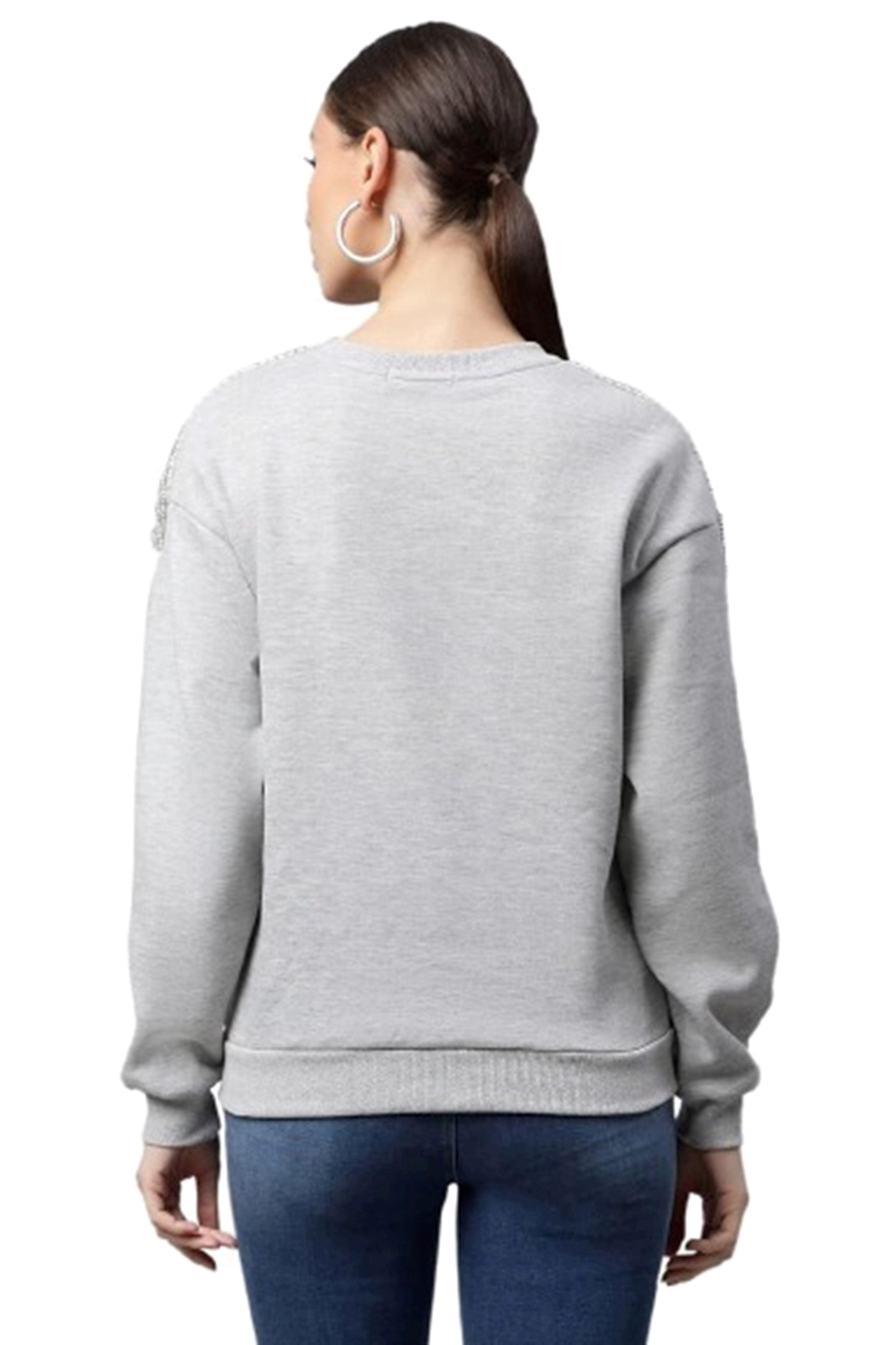 Grey Relaxed Fit Fleece Sweatshirt