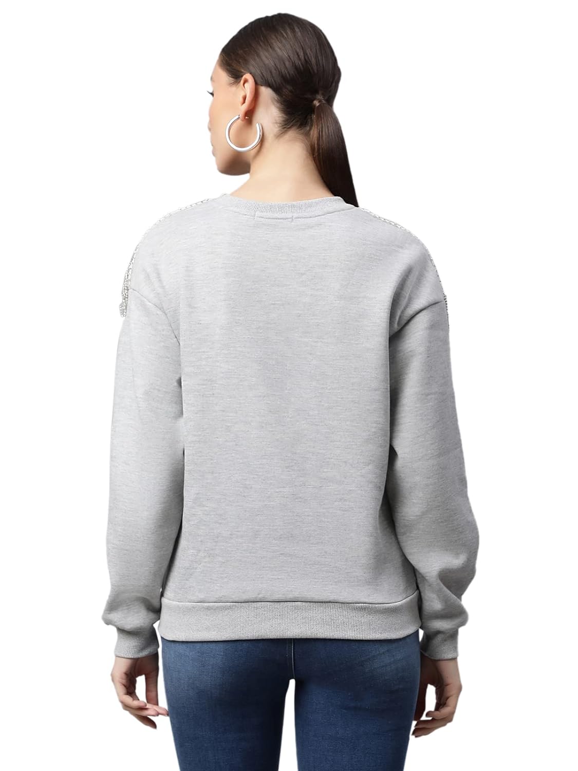 Grey Relaxed Fit Fleece Sweatshirt - Global Republic
