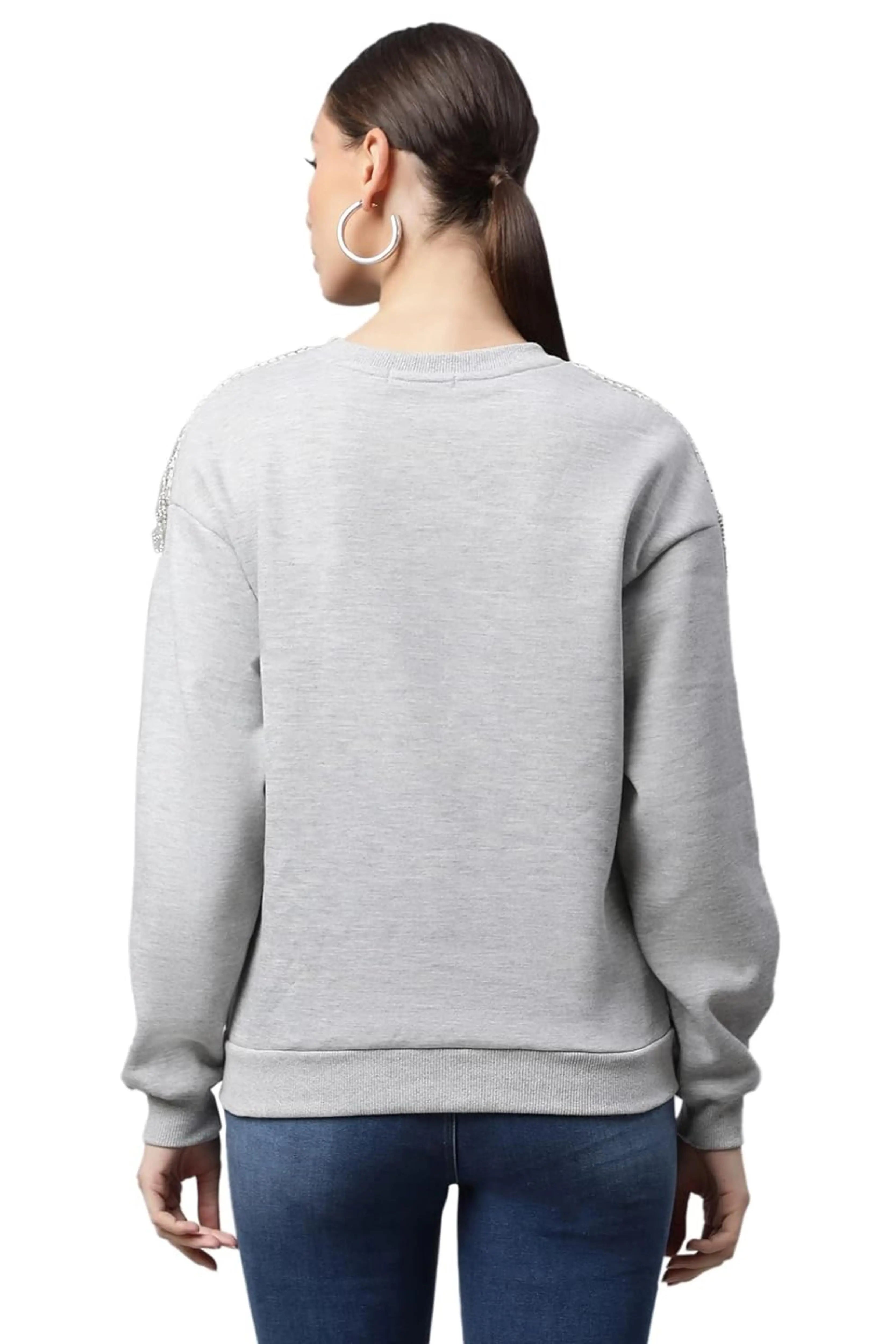 Grey Relaxed Fit Fleece Sweatshirt - Global Republic