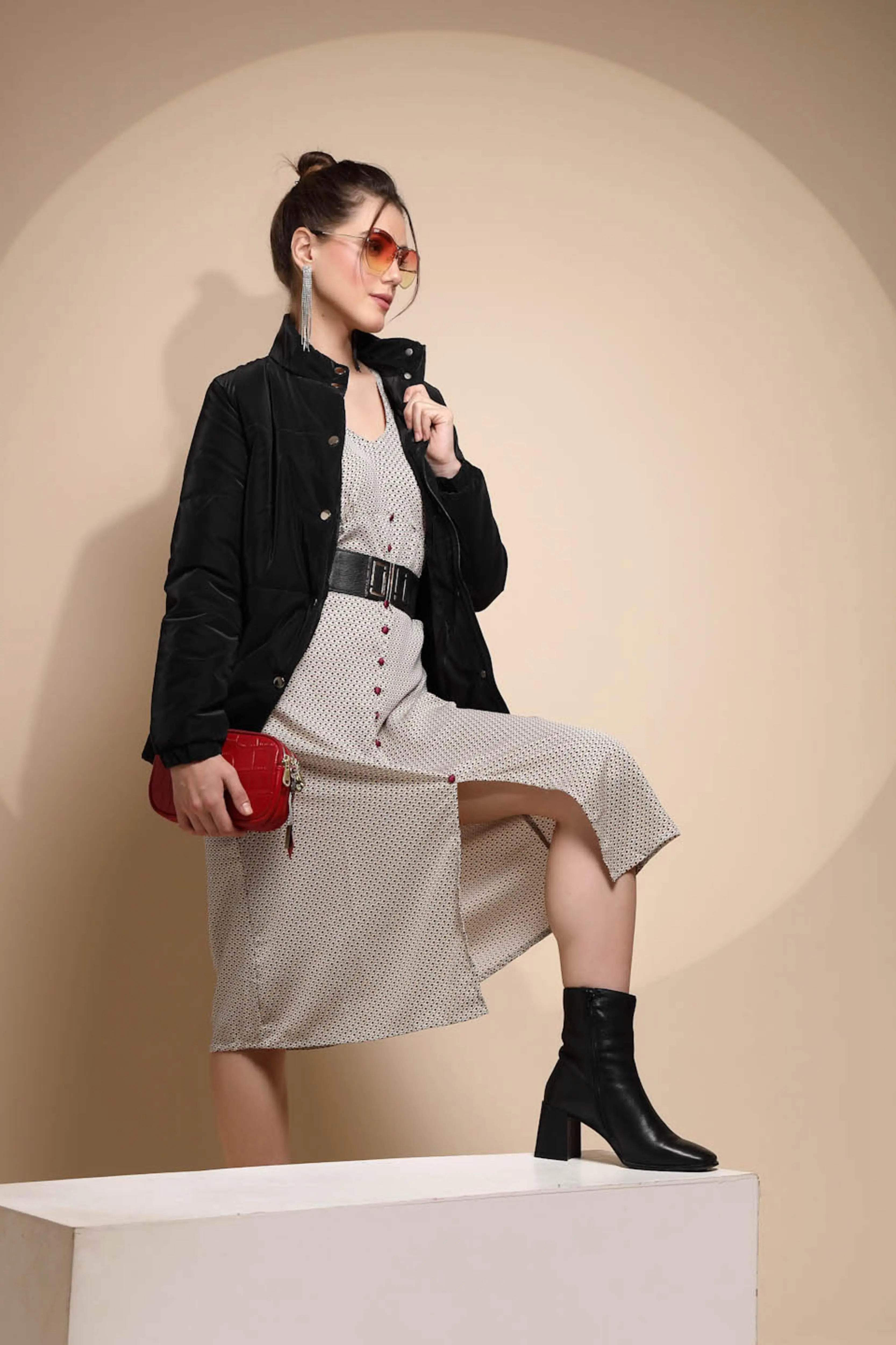 Black Solid Suede Jacket - Global Republic