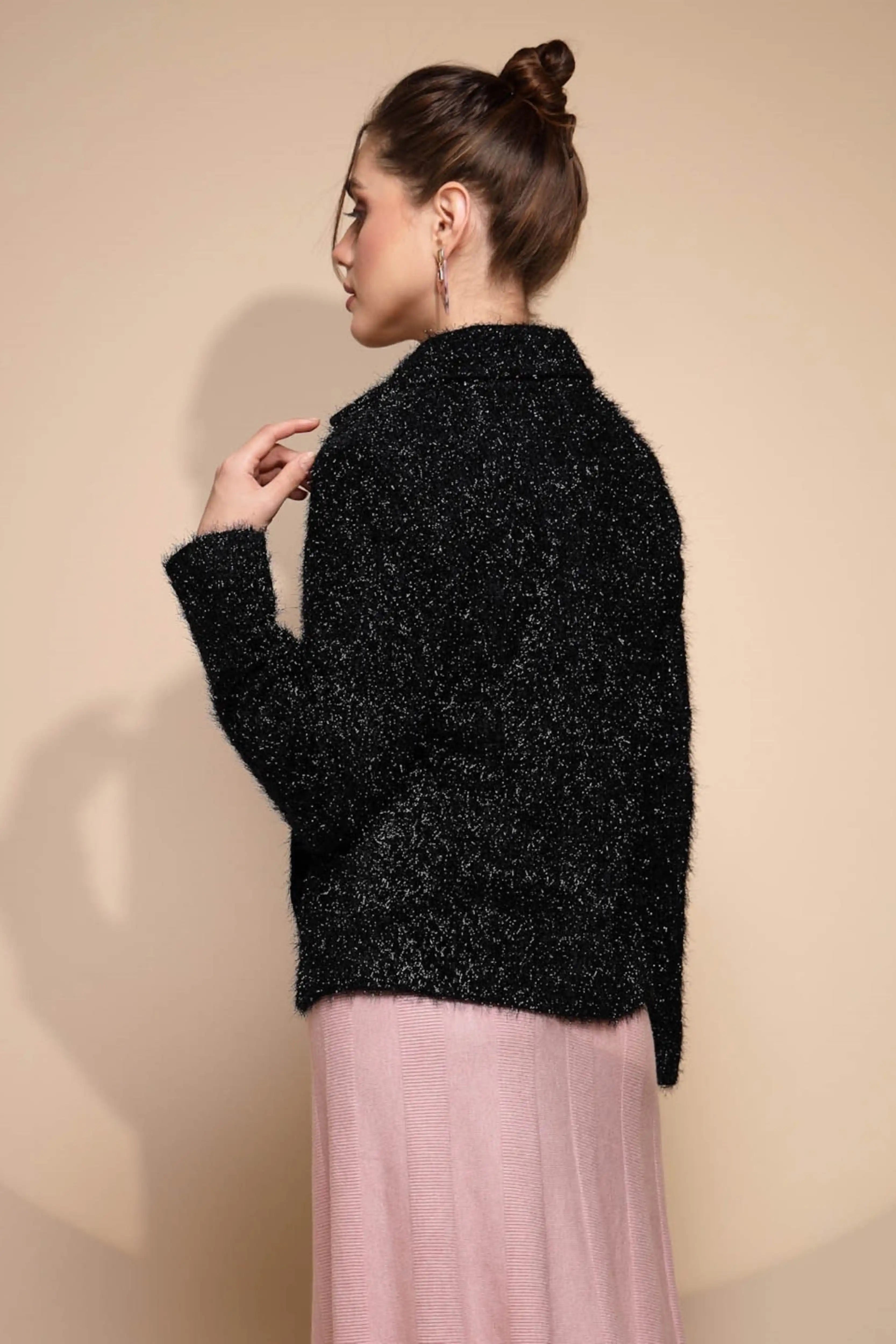 Women's Solid Collared Neck Blue Blazer