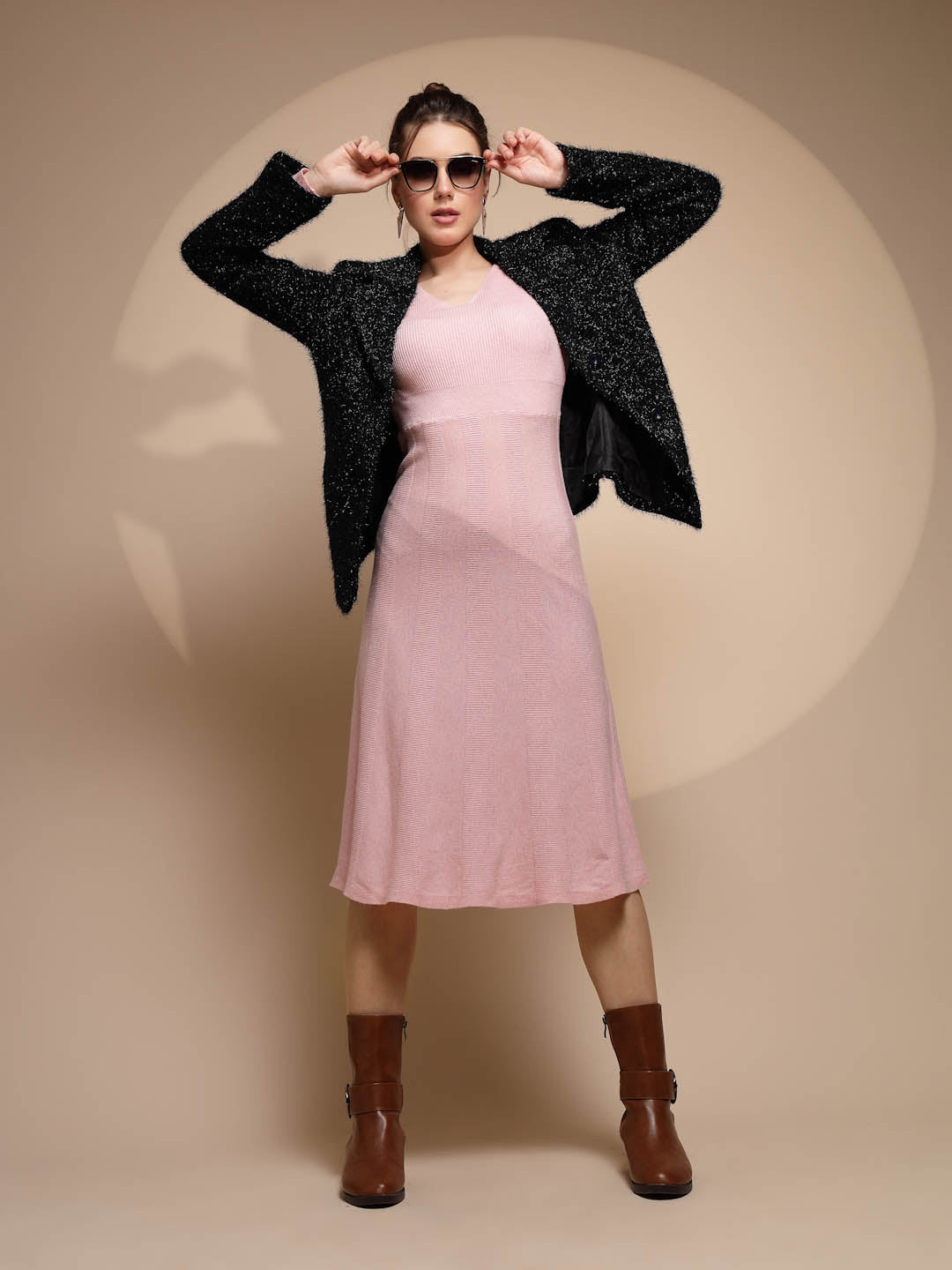 Women's Solid Collared Neck Blue Blazer - Global Republic