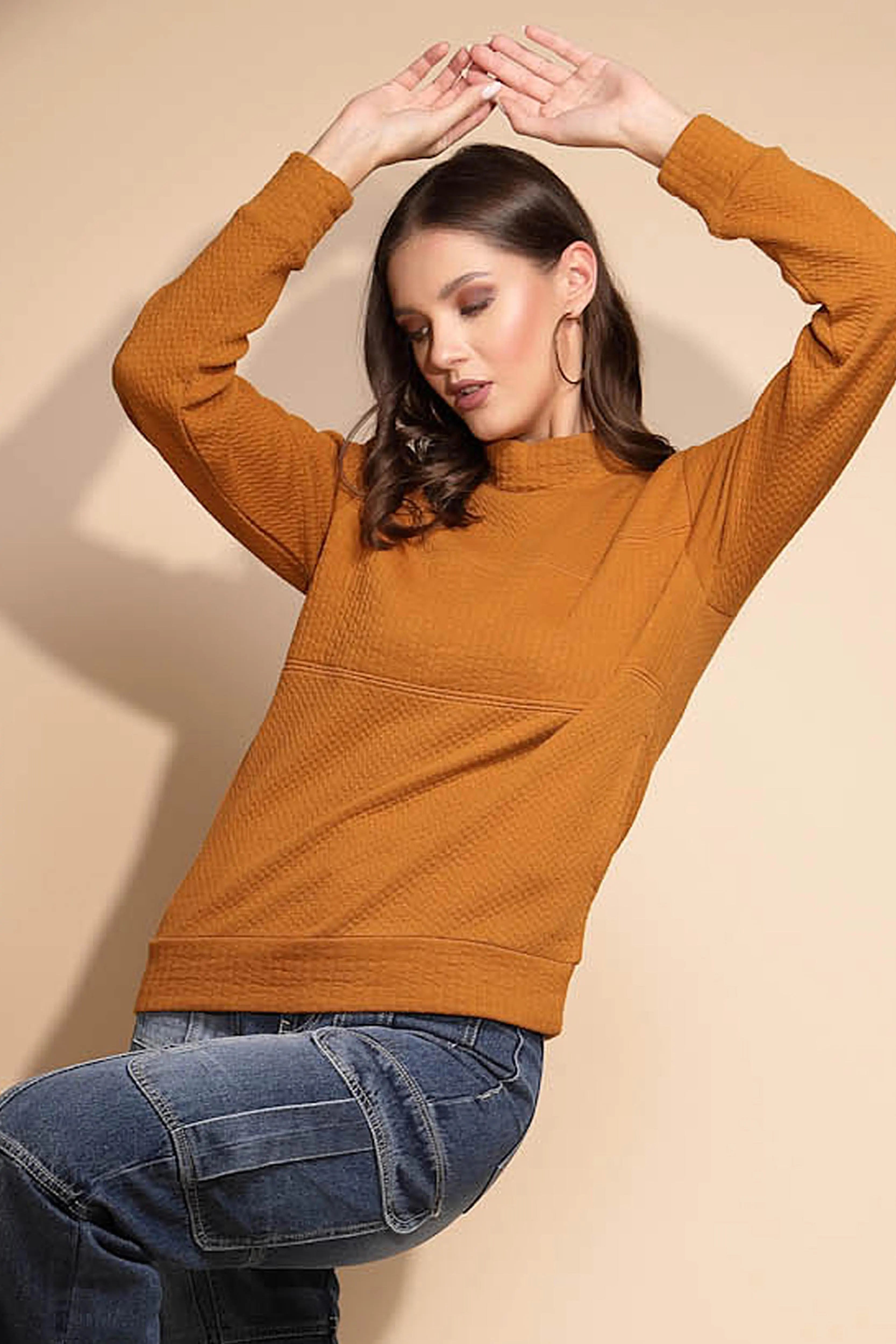 Yellow Full Sleeve Hosiery Sweatshirt - Global Republic