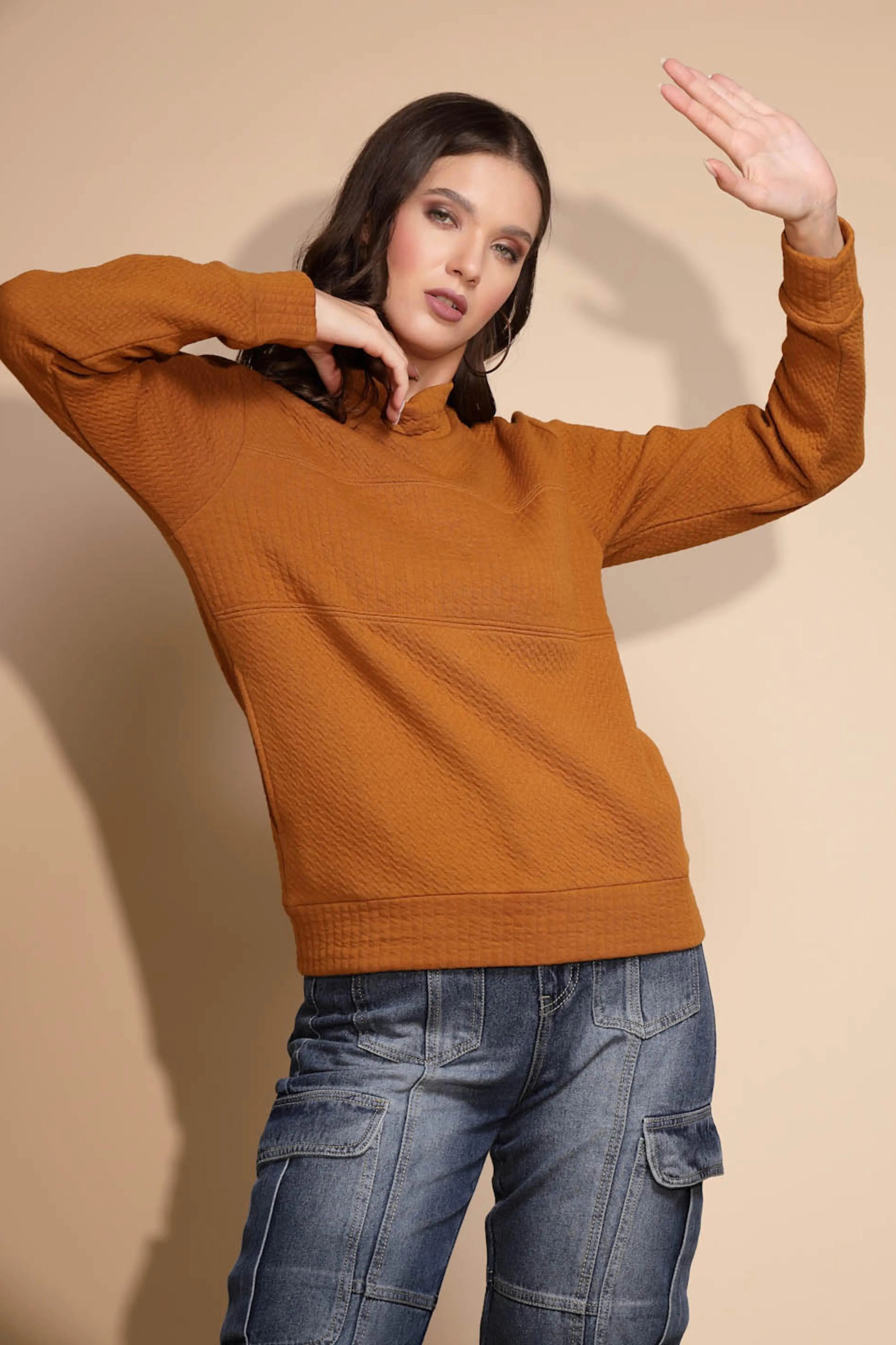 Yellow Full Sleeve Hosiery Sweatshirt - Global Republic