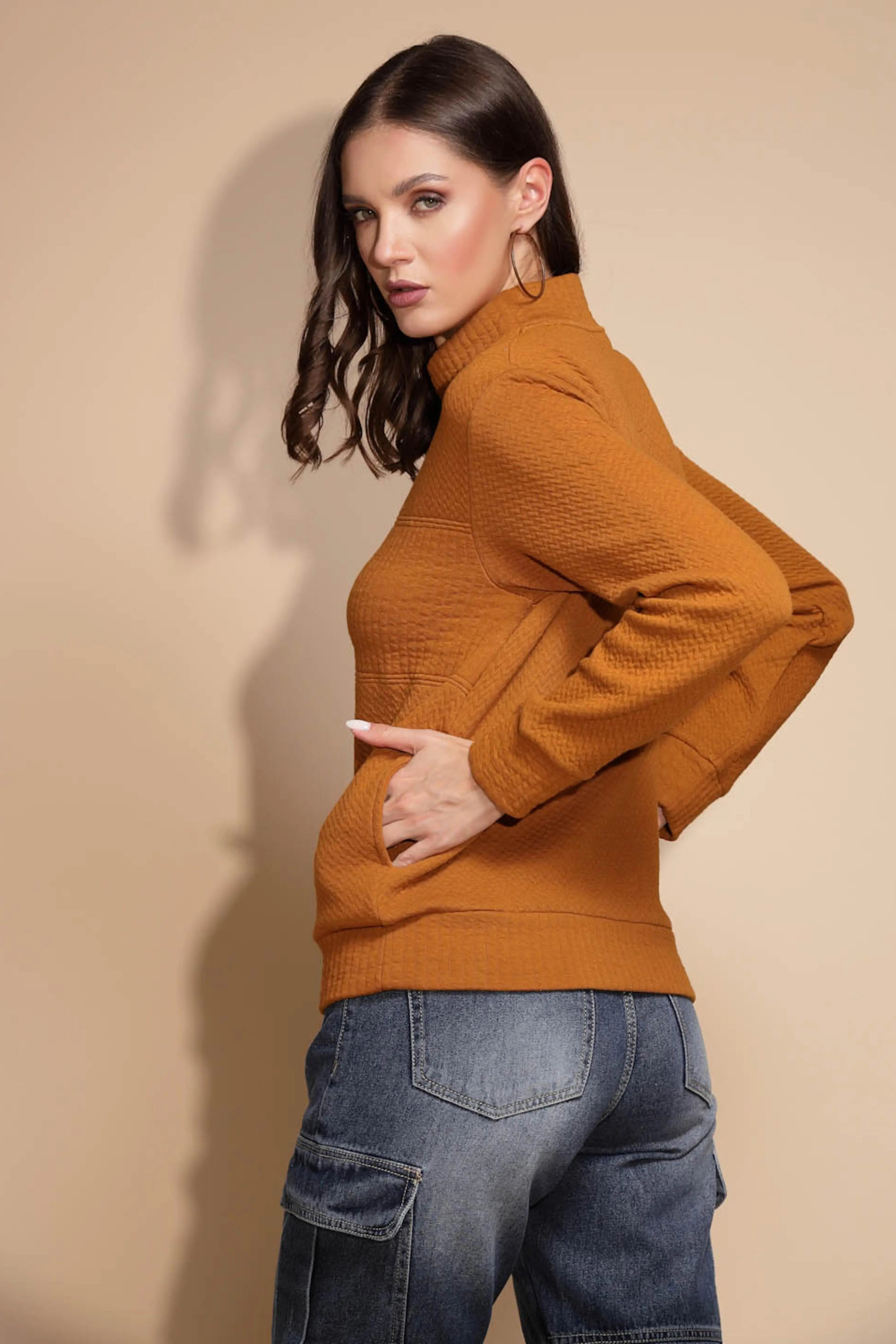 Yellow Full Sleeve Hosiery Sweatshirt - Global Republic