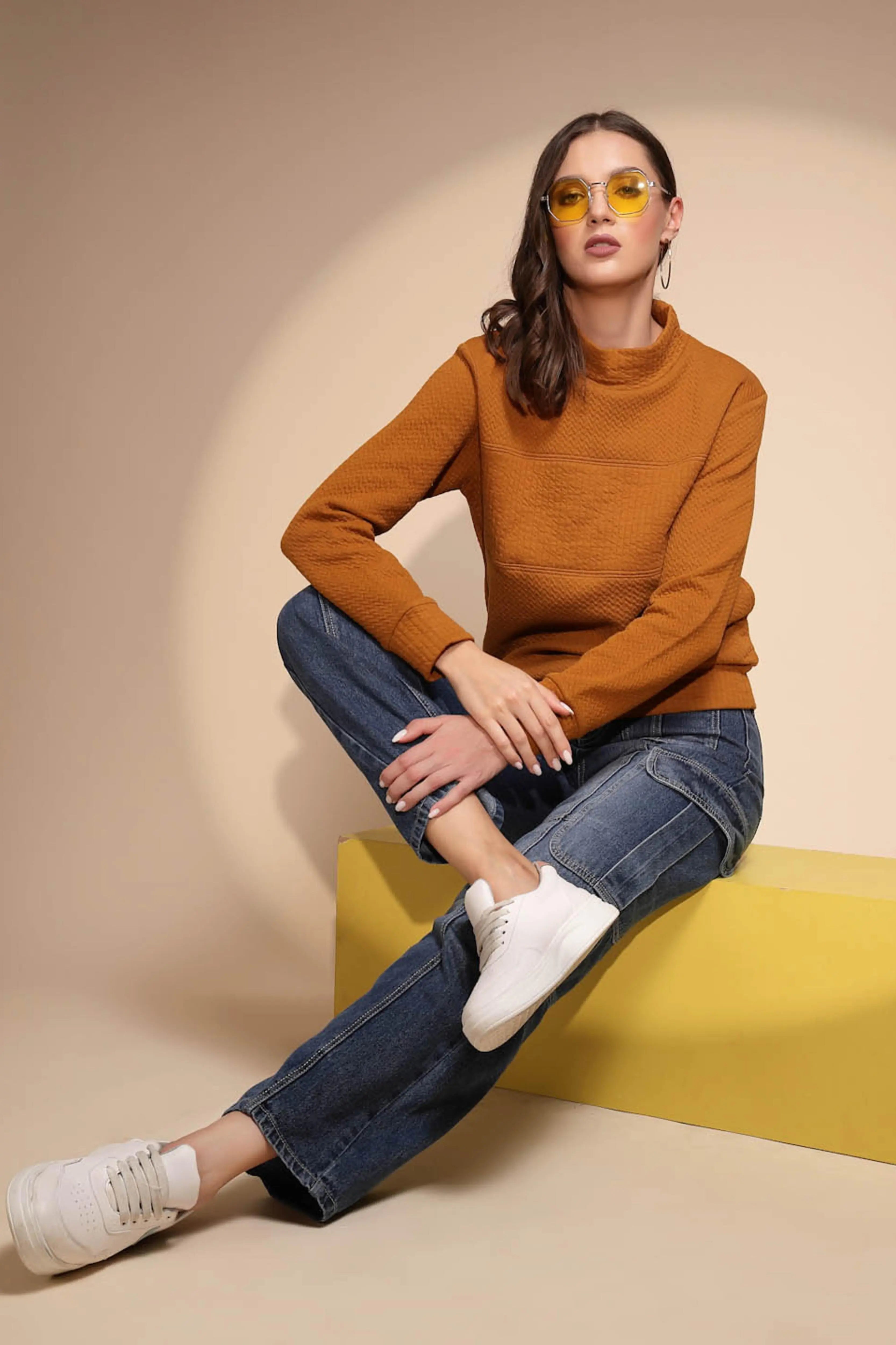 Yellow Full Sleeve Hosiery Sweatshirt - Global Republic