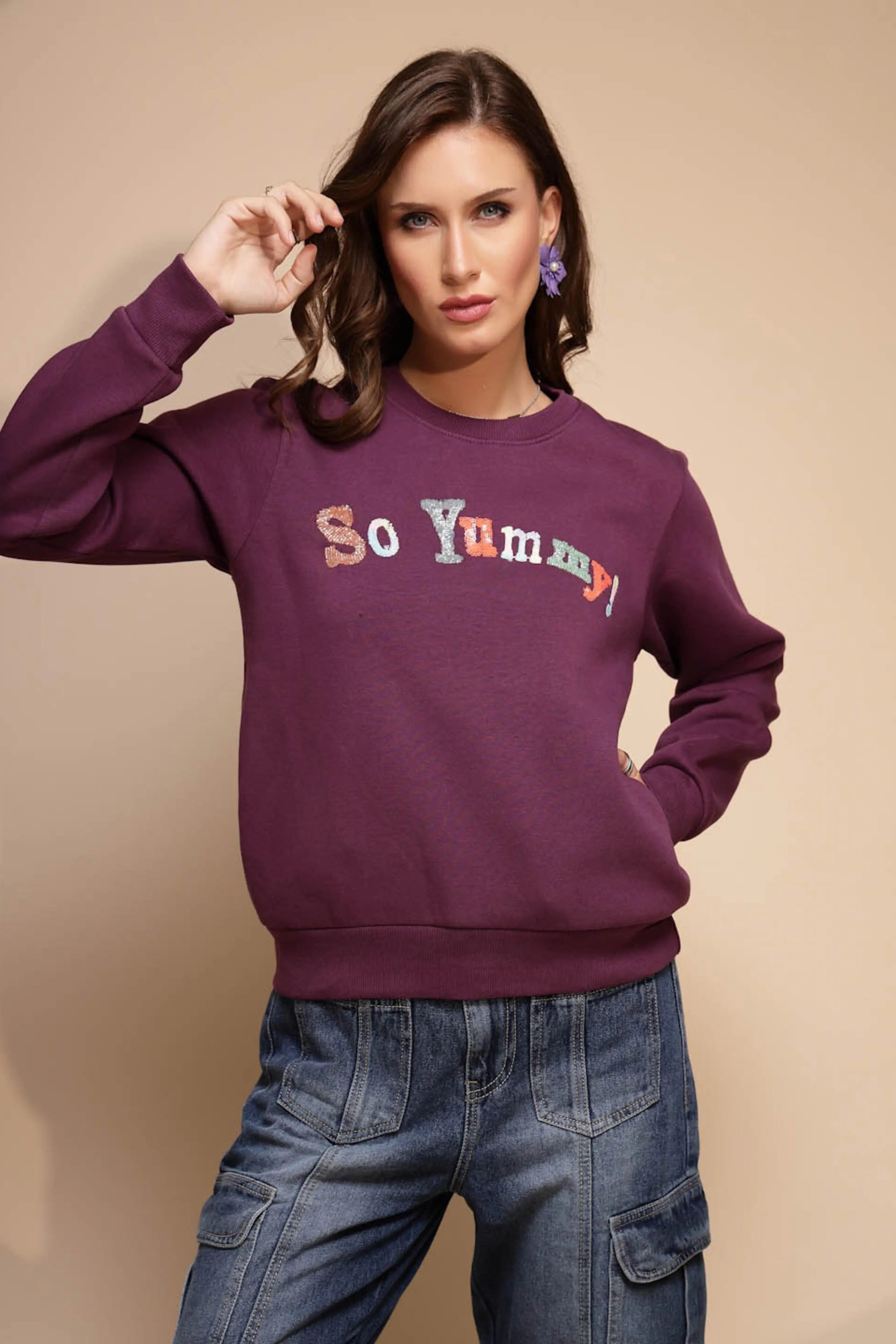 Maroon Hosiery Sweatshirt - Global Republic