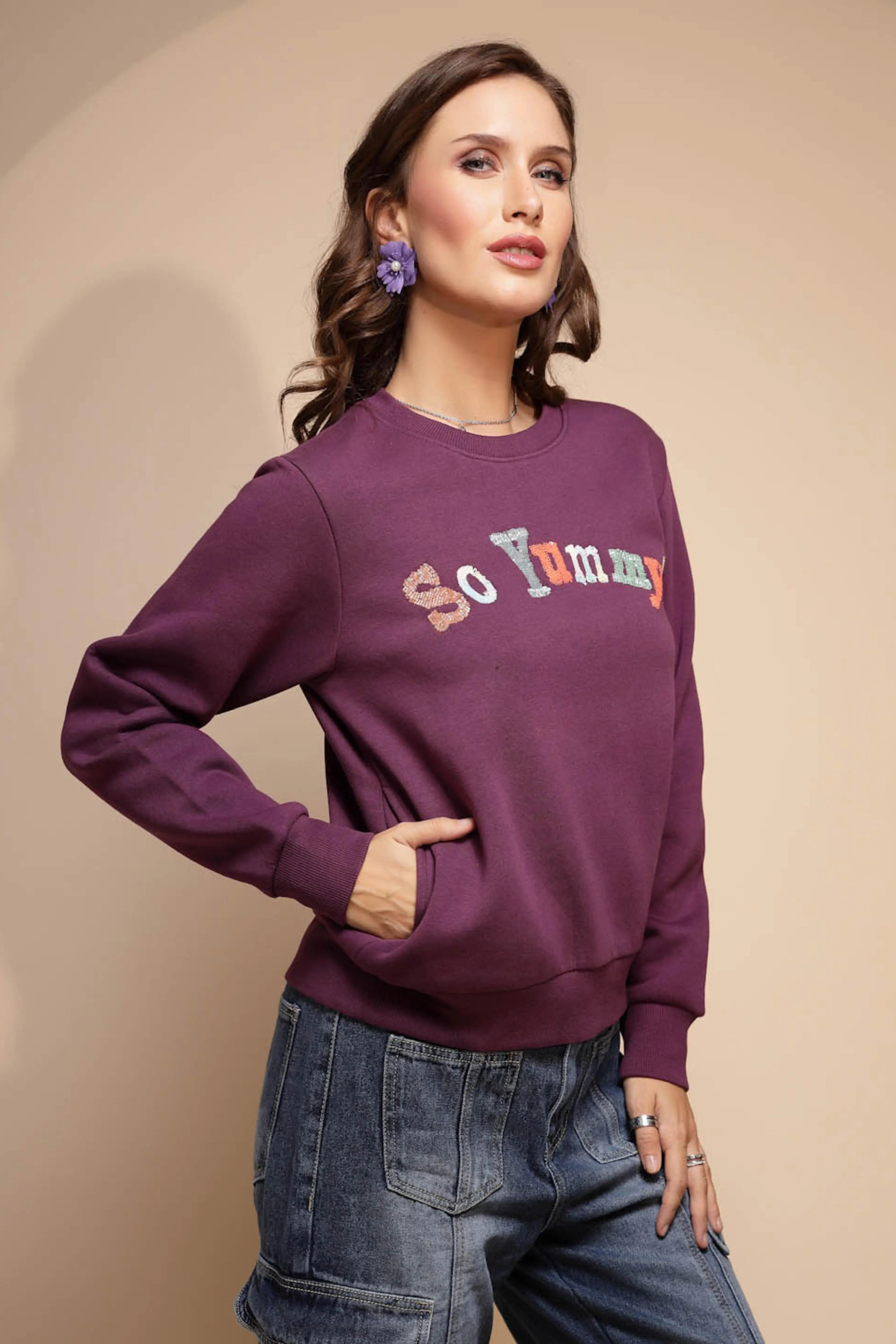 Maroon Hosiery Sweatshirt - Global Republic