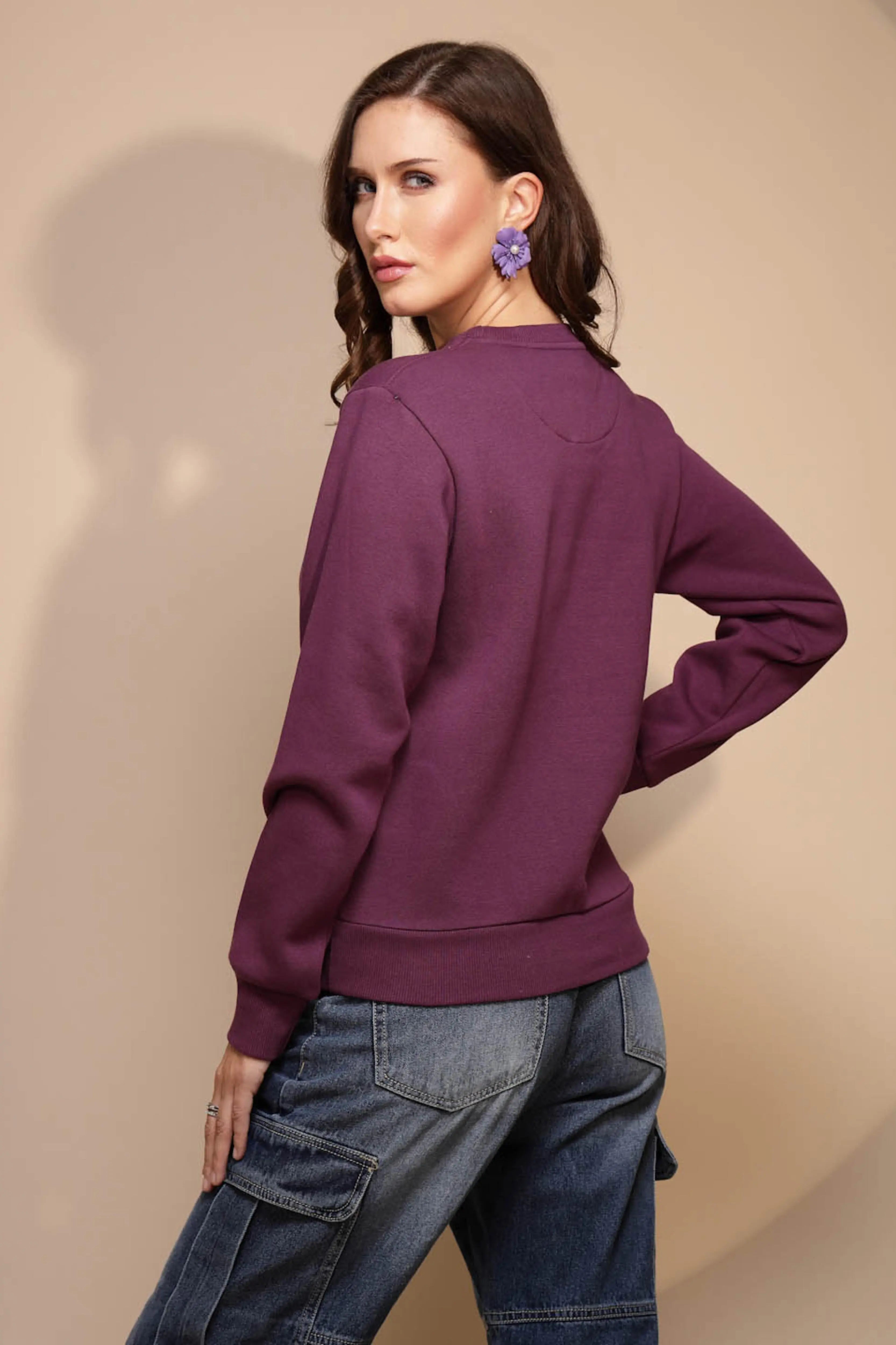 Maroon Hosiery Sweatshirt - Global Republic